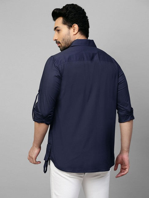 Dark Blue shirt with double plaket