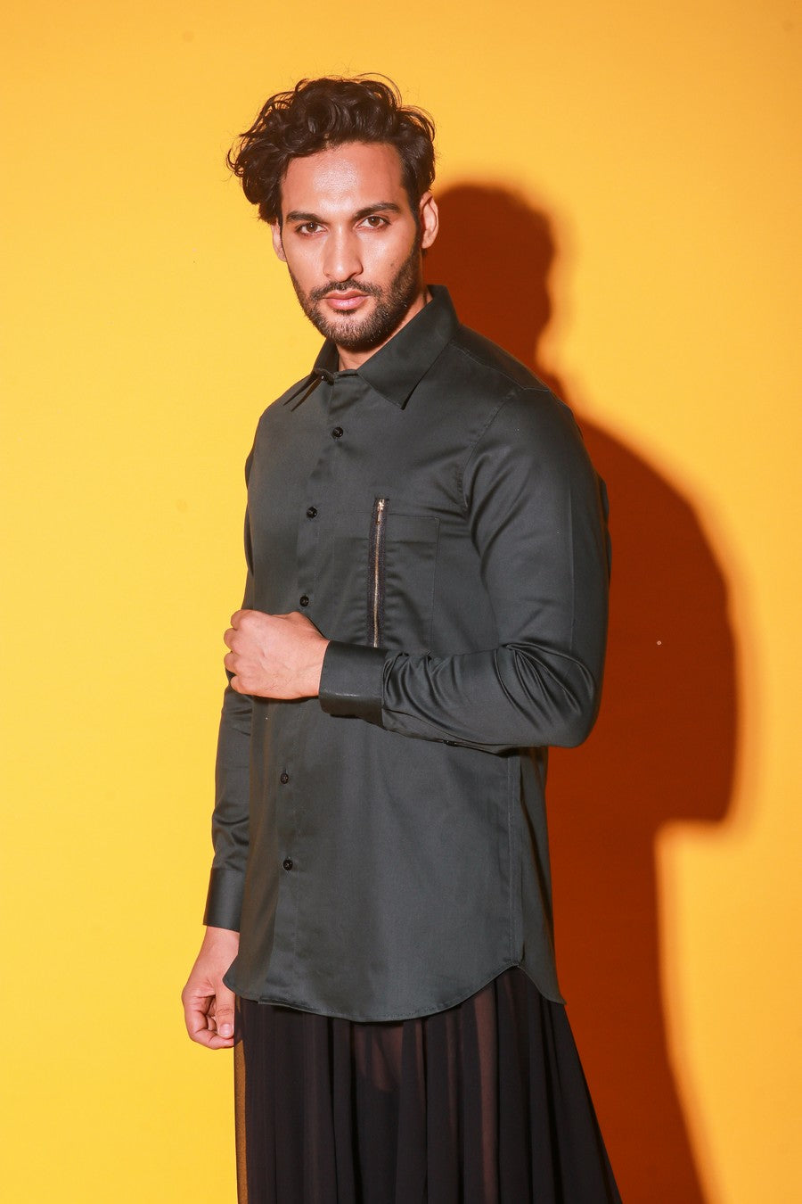 Dark green full sleeves shirt