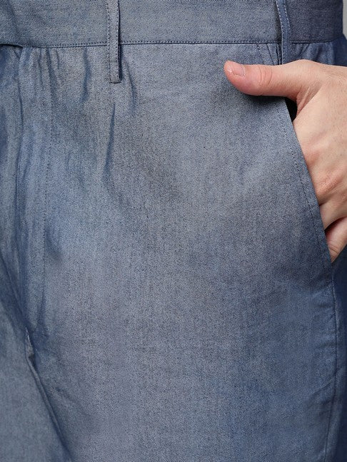 Light blue denim double breasted shirt co-ord set