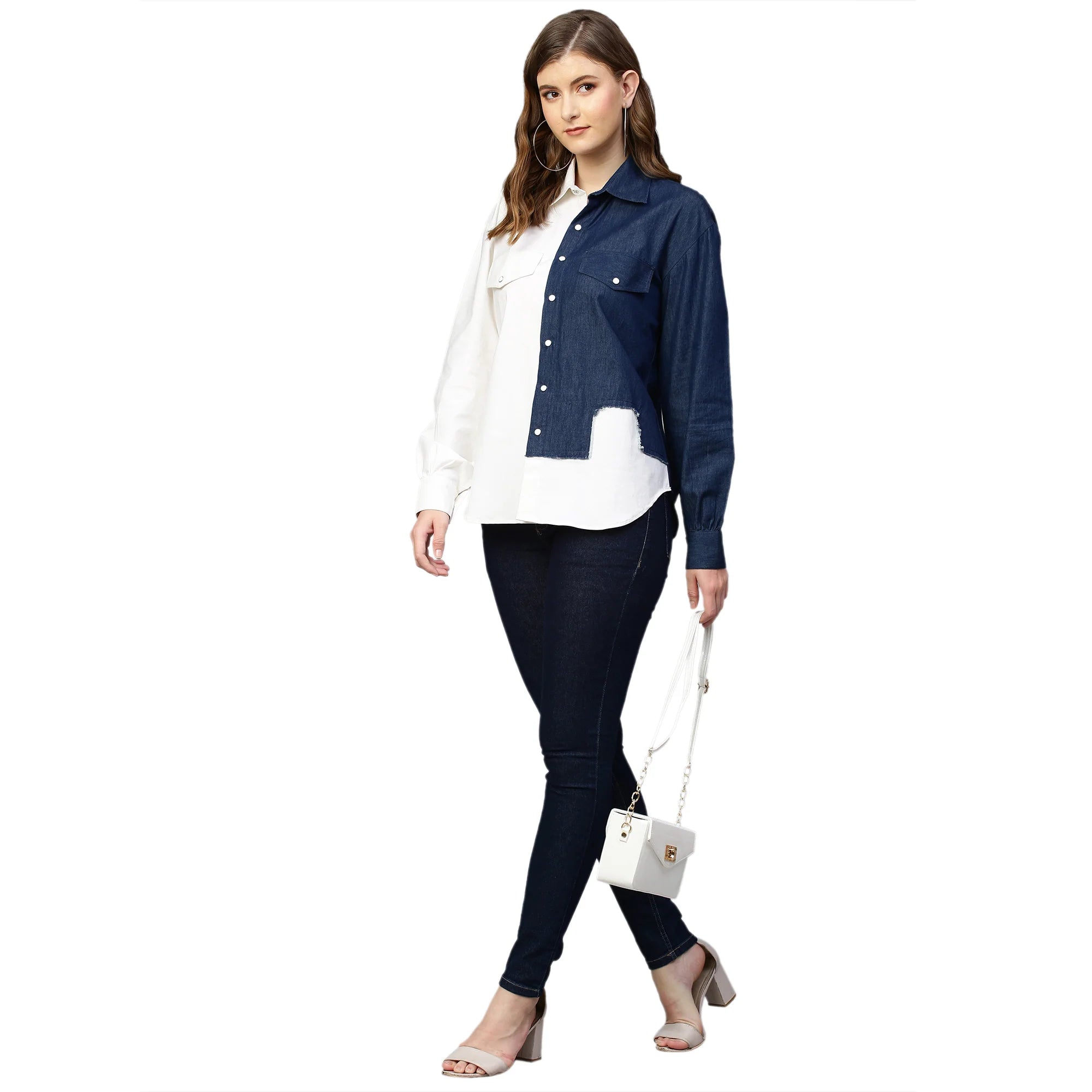 White and denim shirt