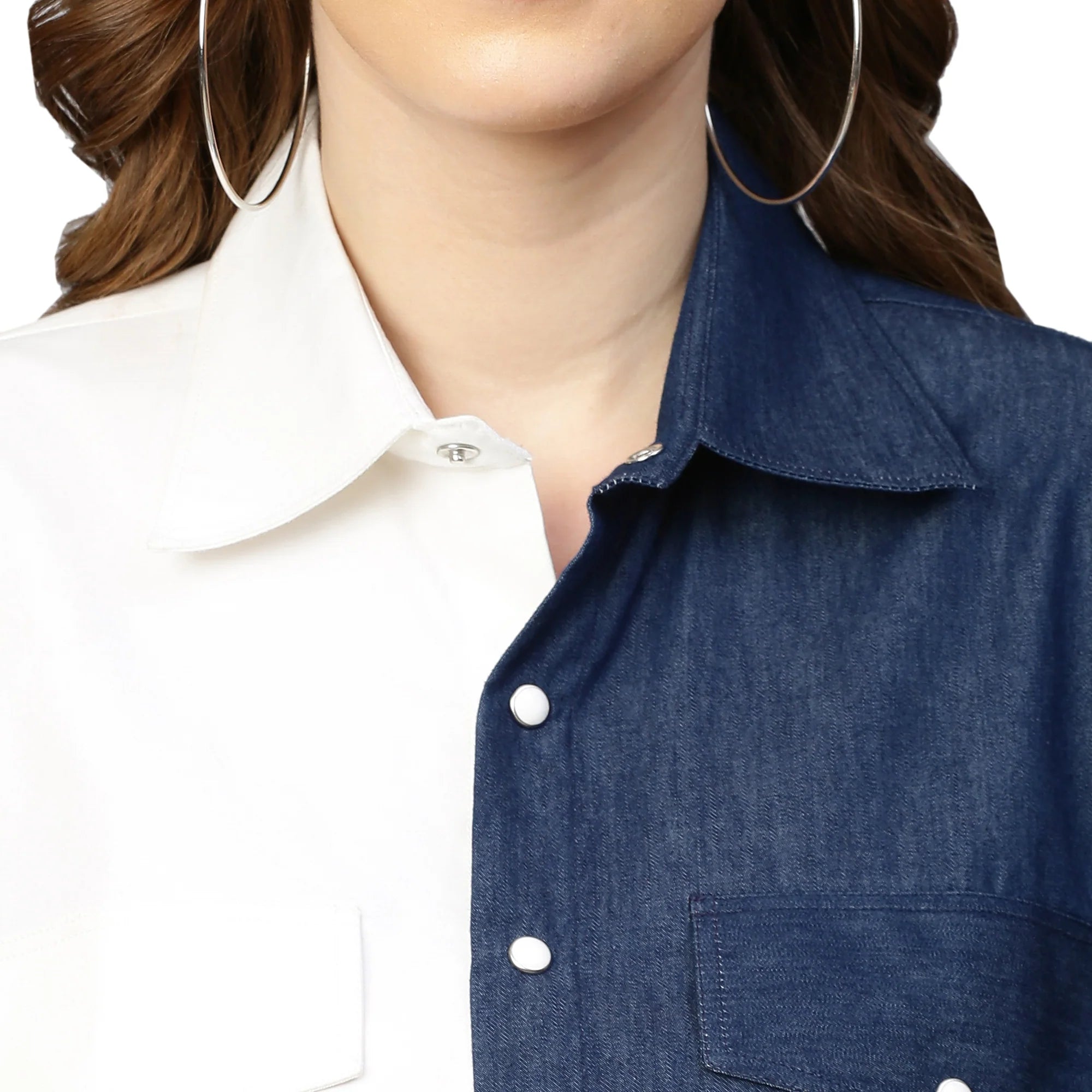 White and denim shirt