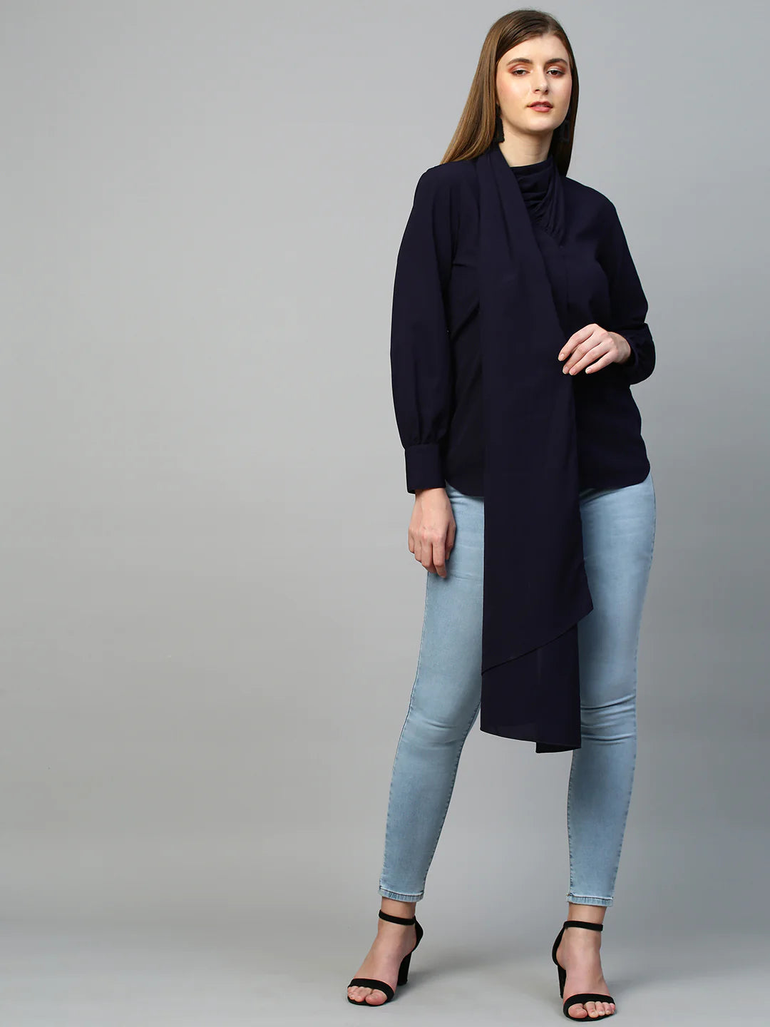 Top with one side shawl feature