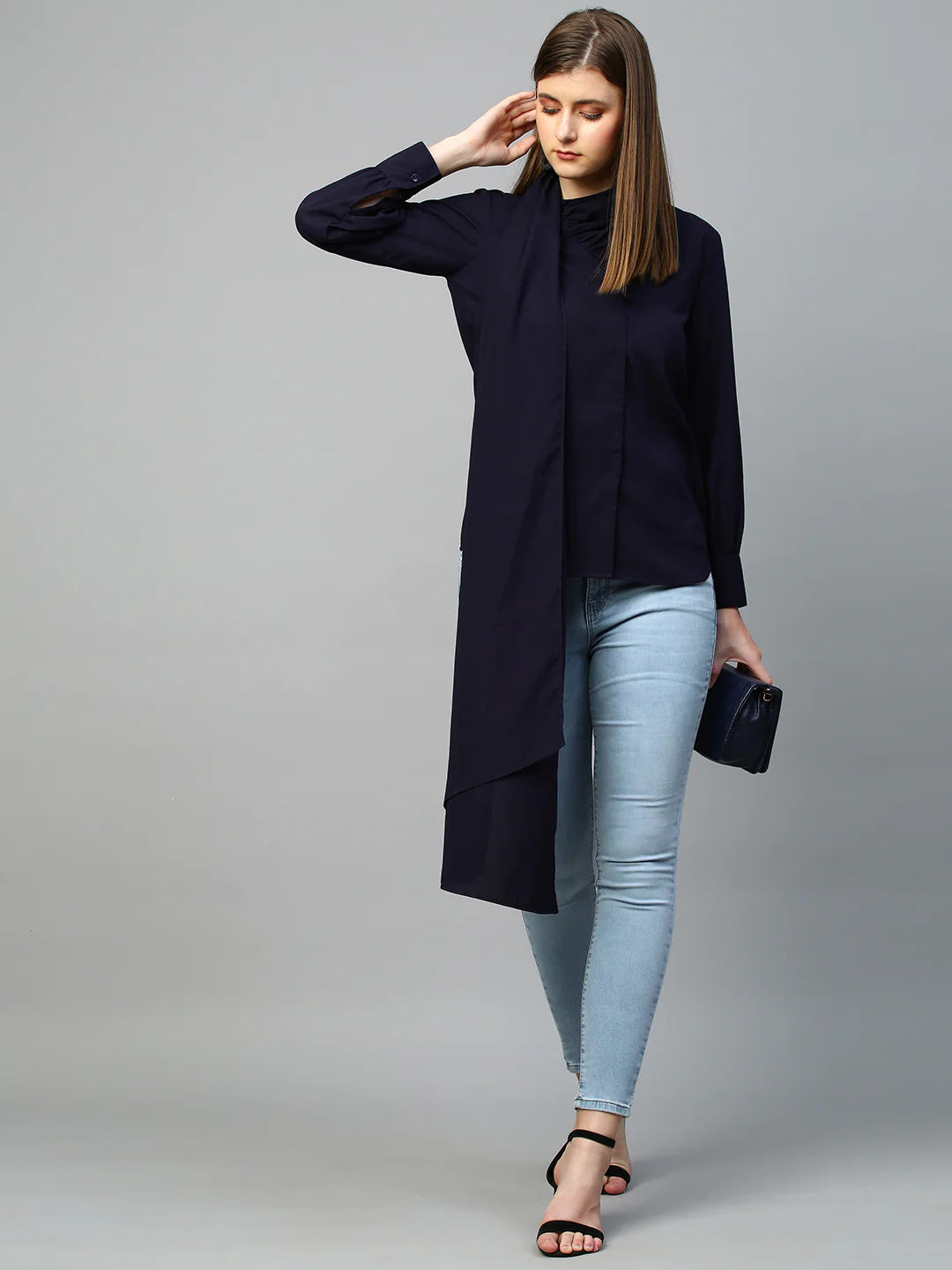 Top with one side shawl feature