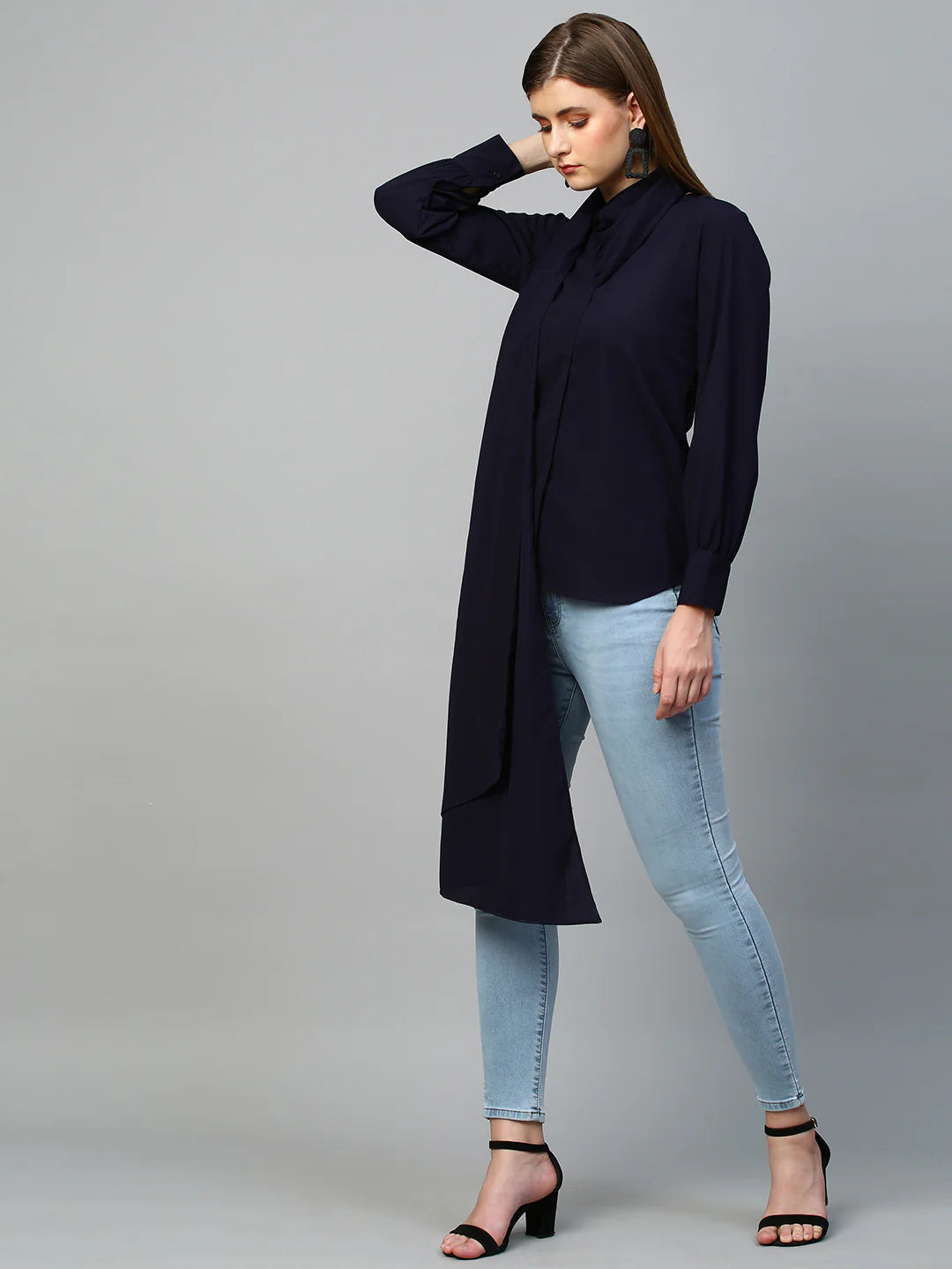 Top with one side shawl feature