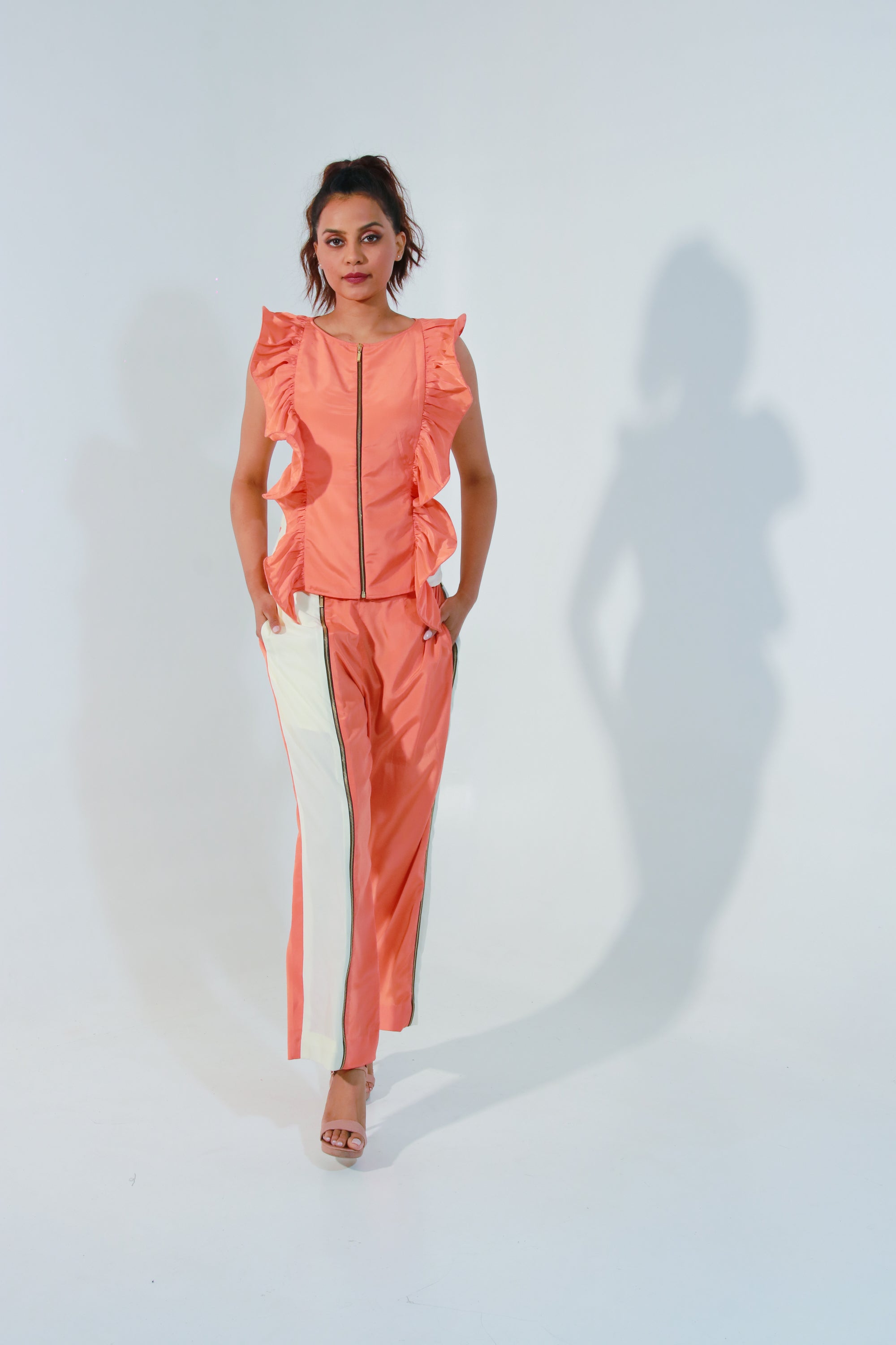 Coral Colourblock co- ord set
