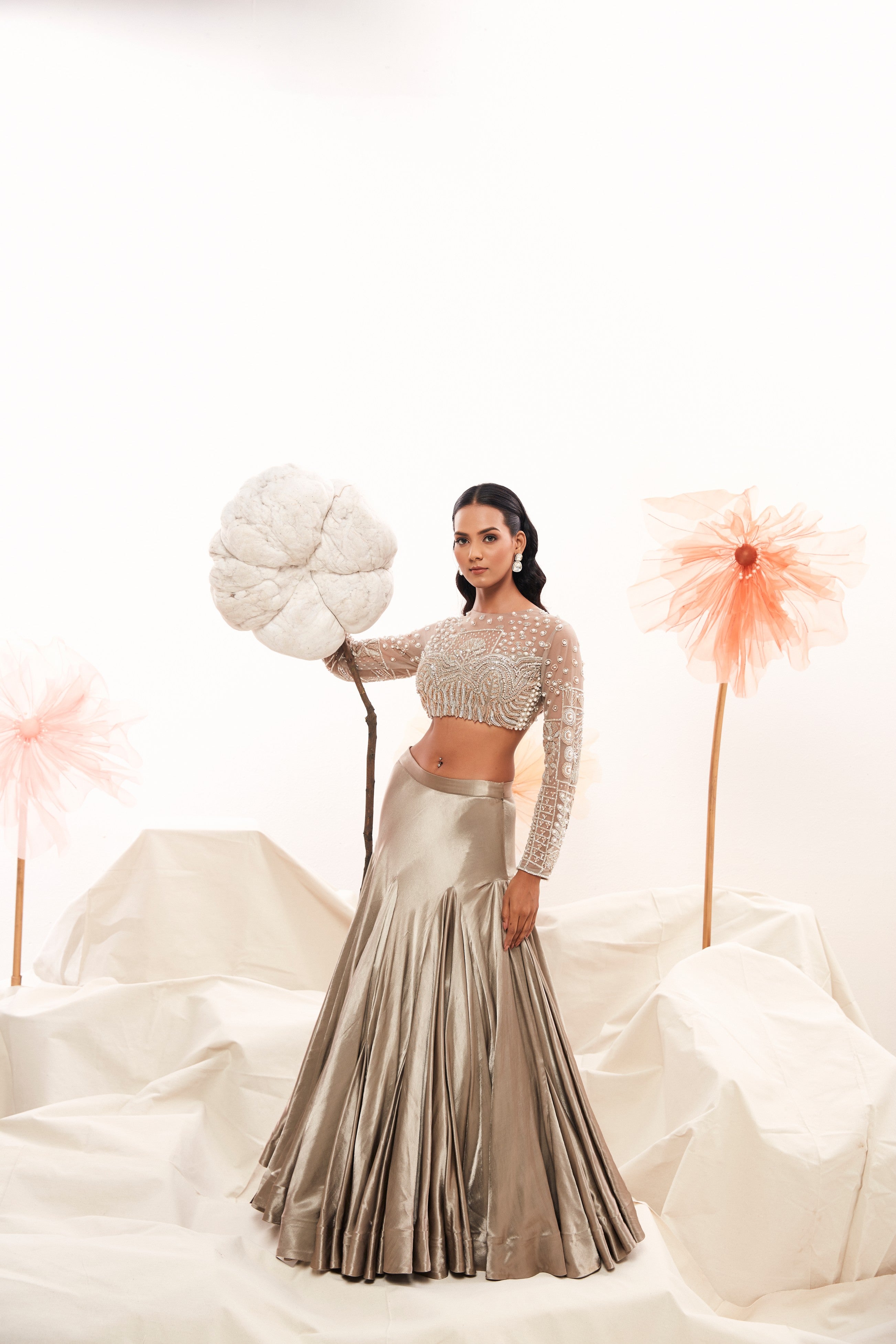 Elegance Redefined Silver Lehenga