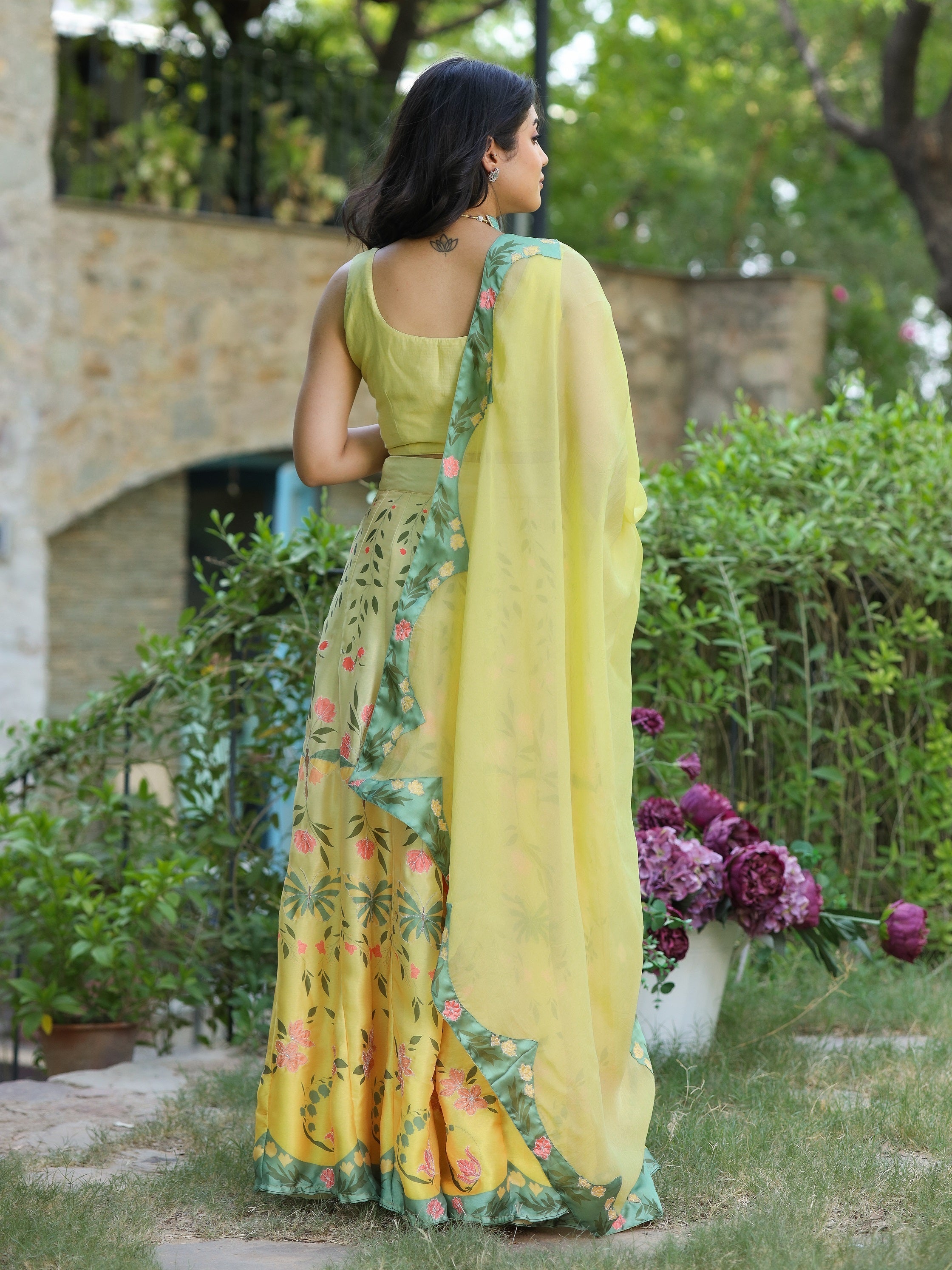 DIGITALLY PRINTED COTTON LEHENGA WITH BLOUSE AND DUPATTA