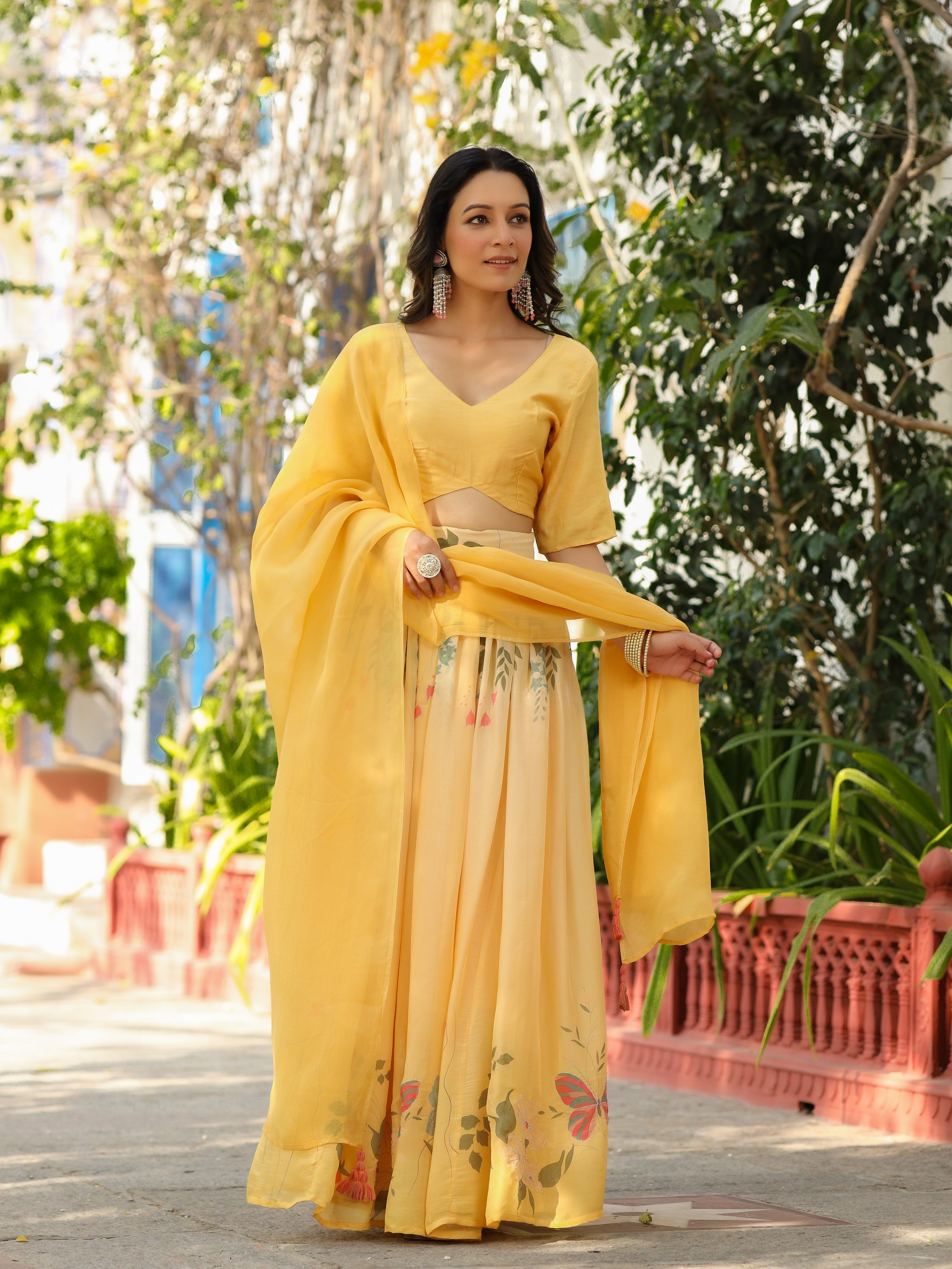 DIGITALLY PRINTED COTTON LEHENGA WITH BLOUSE AND DUPATTA