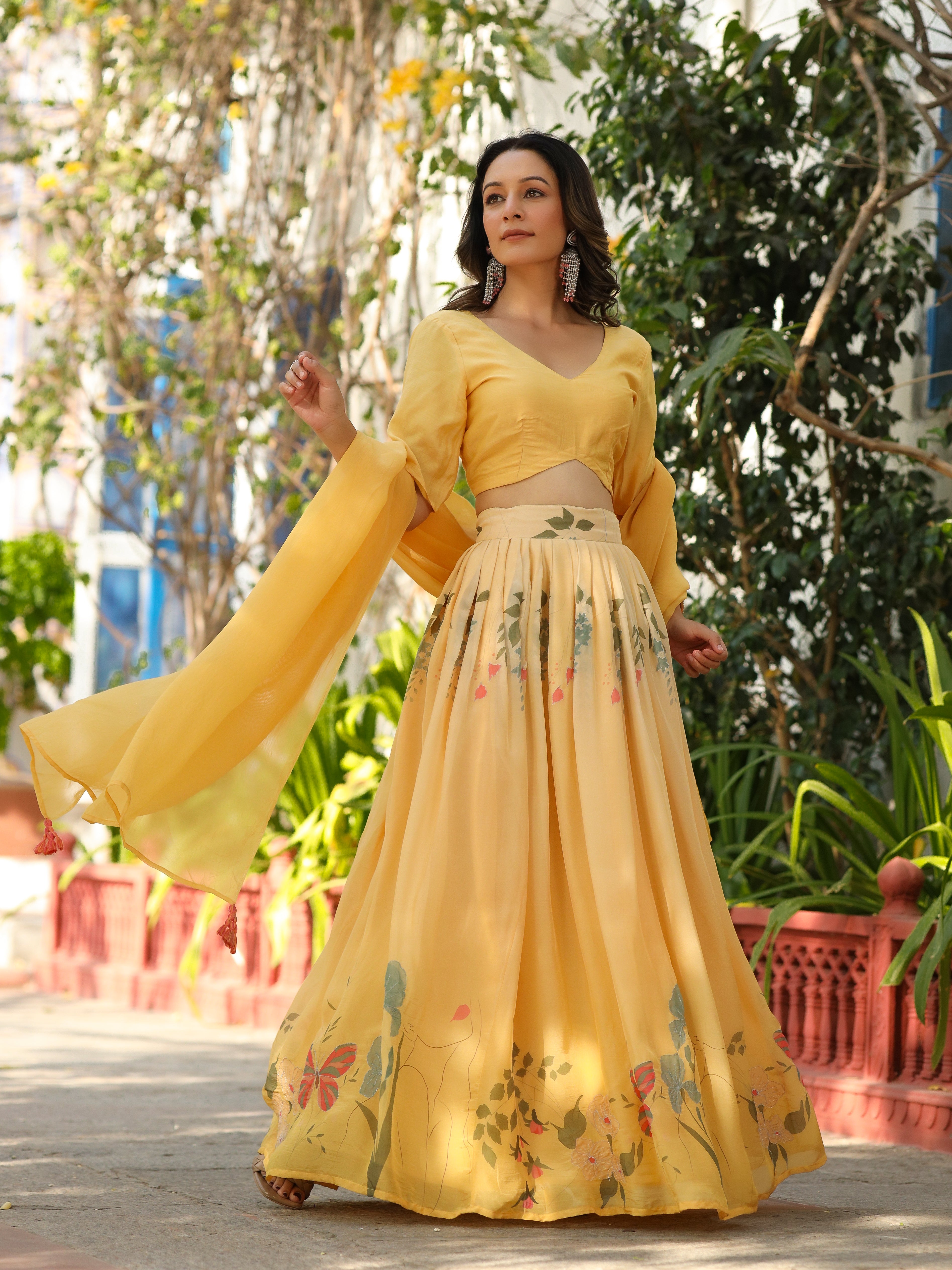 DIGITALLY PRINTED COTTON LEHENGA WITH BLOUSE AND DUPATTA