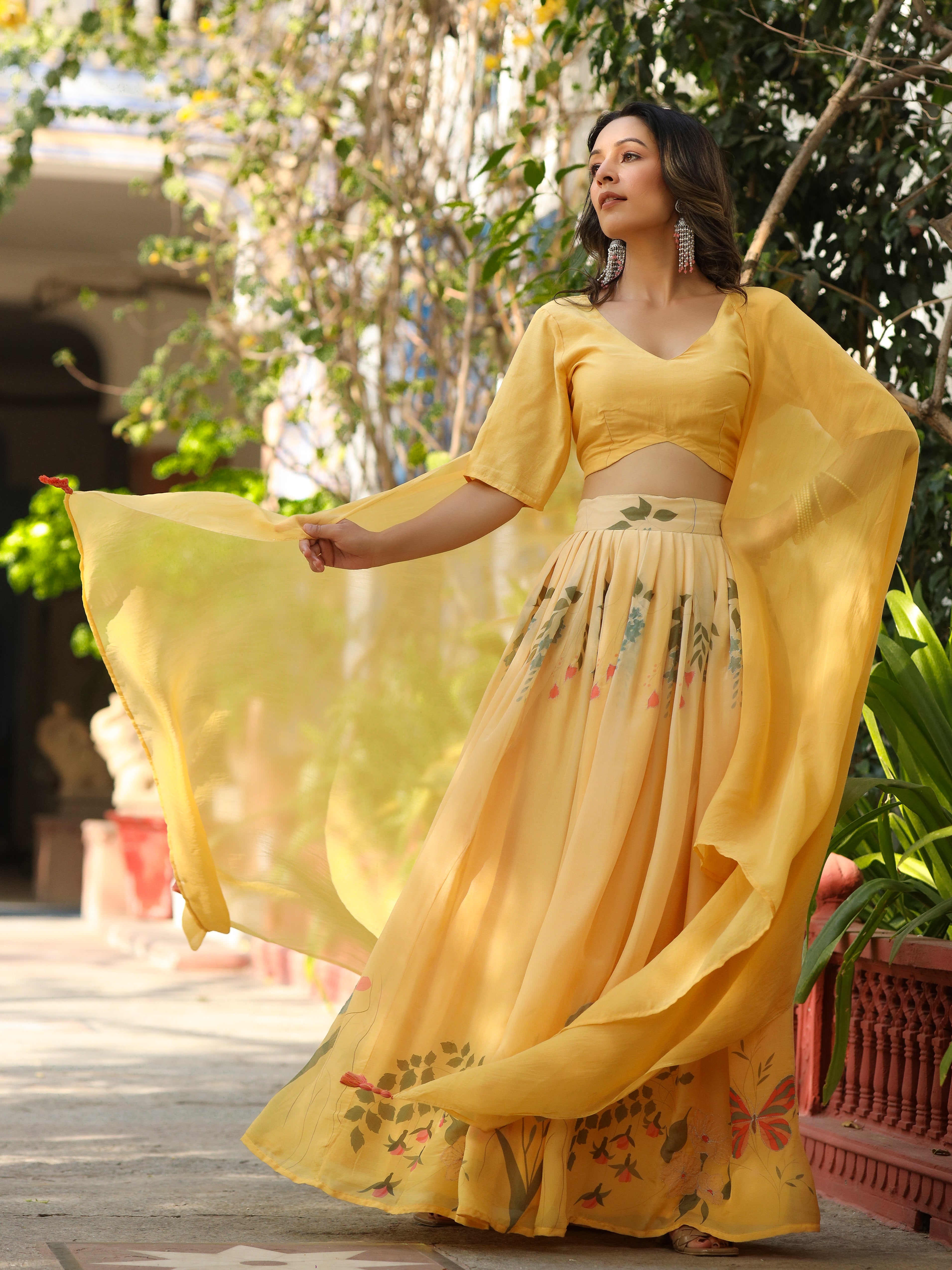 DIGITALLY PRINTED COTTON LEHENGA WITH BLOUSE AND DUPATTA