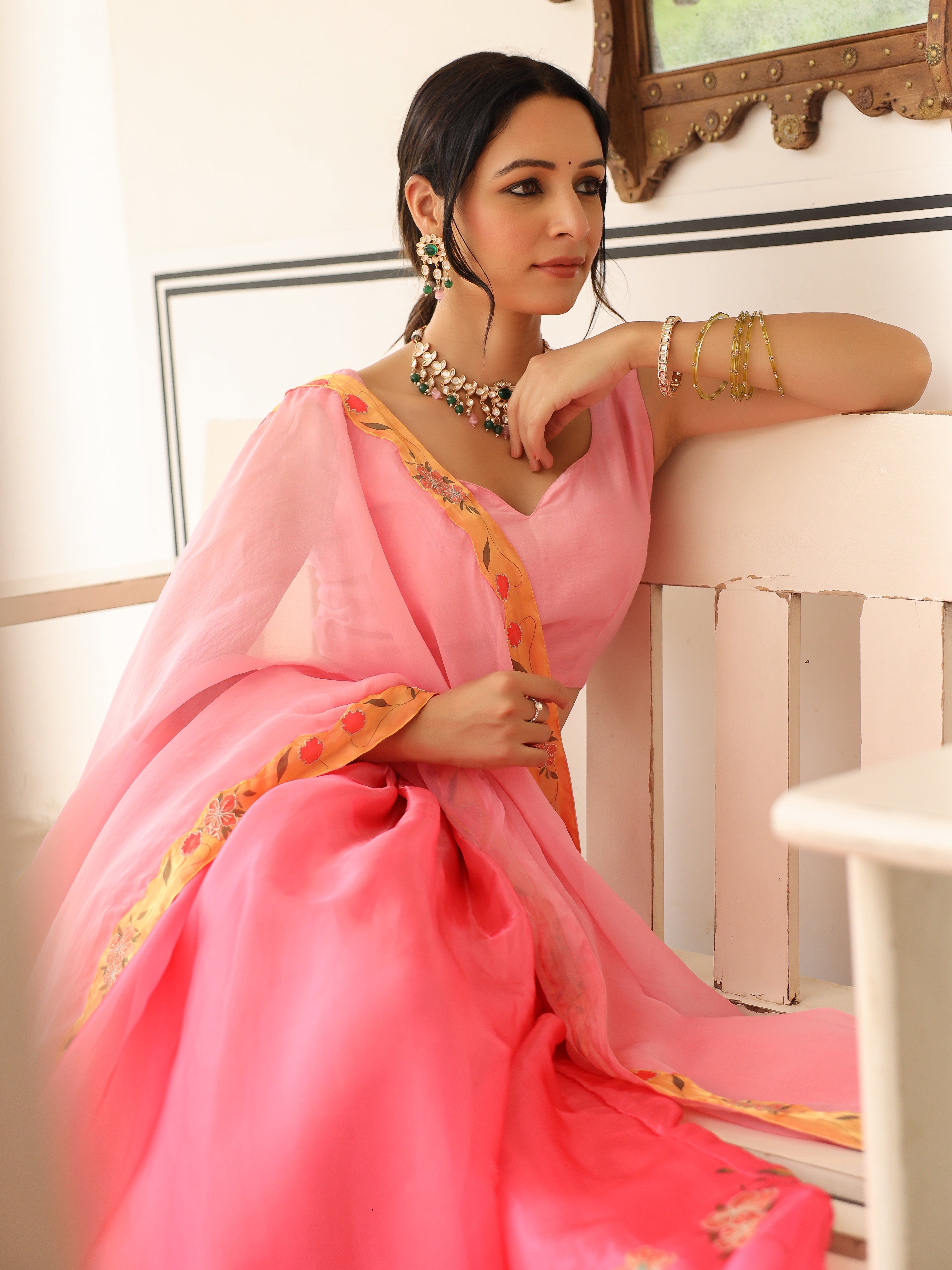 DIGITALLY PRINTED COTTON LEHENGA WITH BLOUSE AND DUPATTA