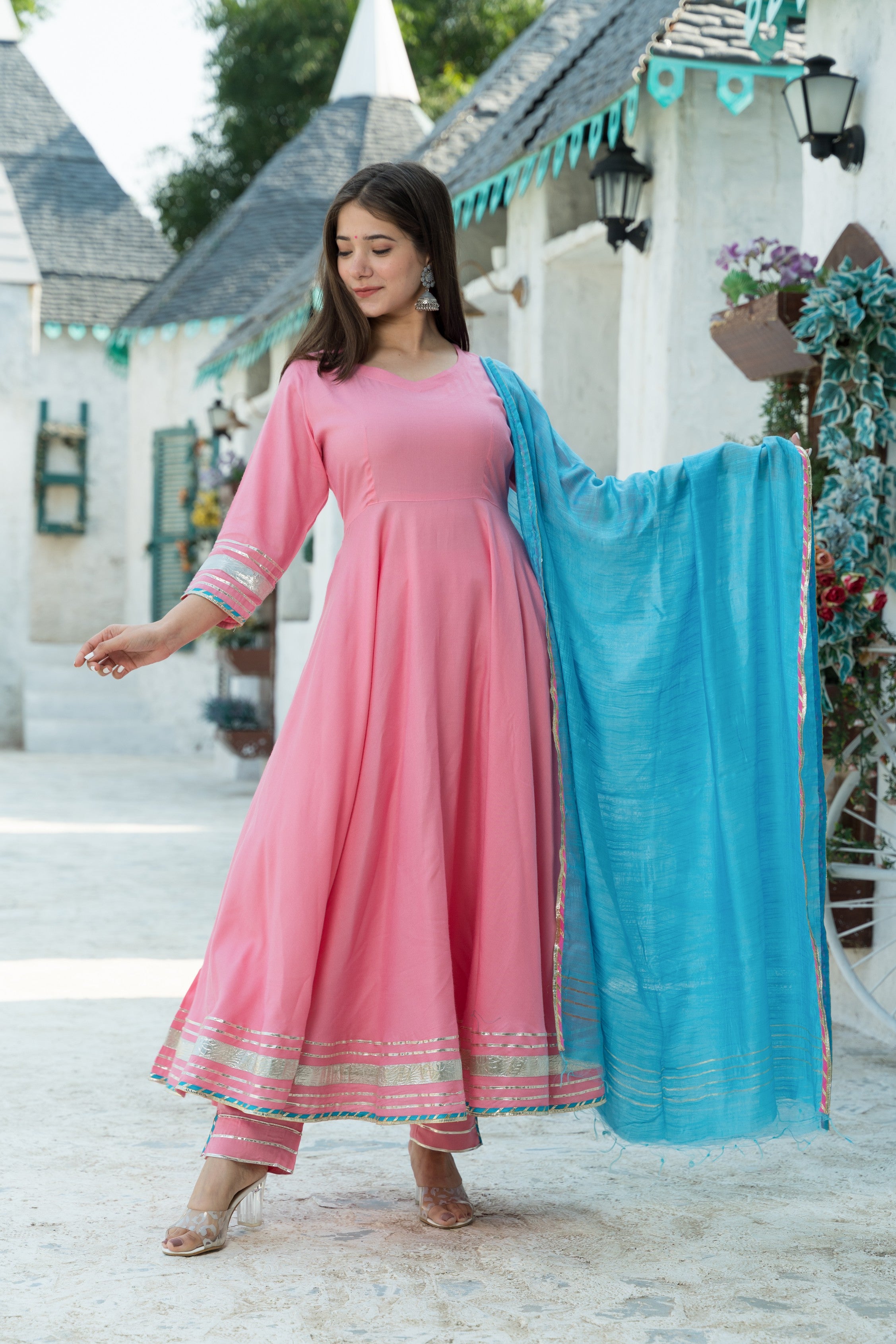 Rose Pink Kurta Dupatta Set