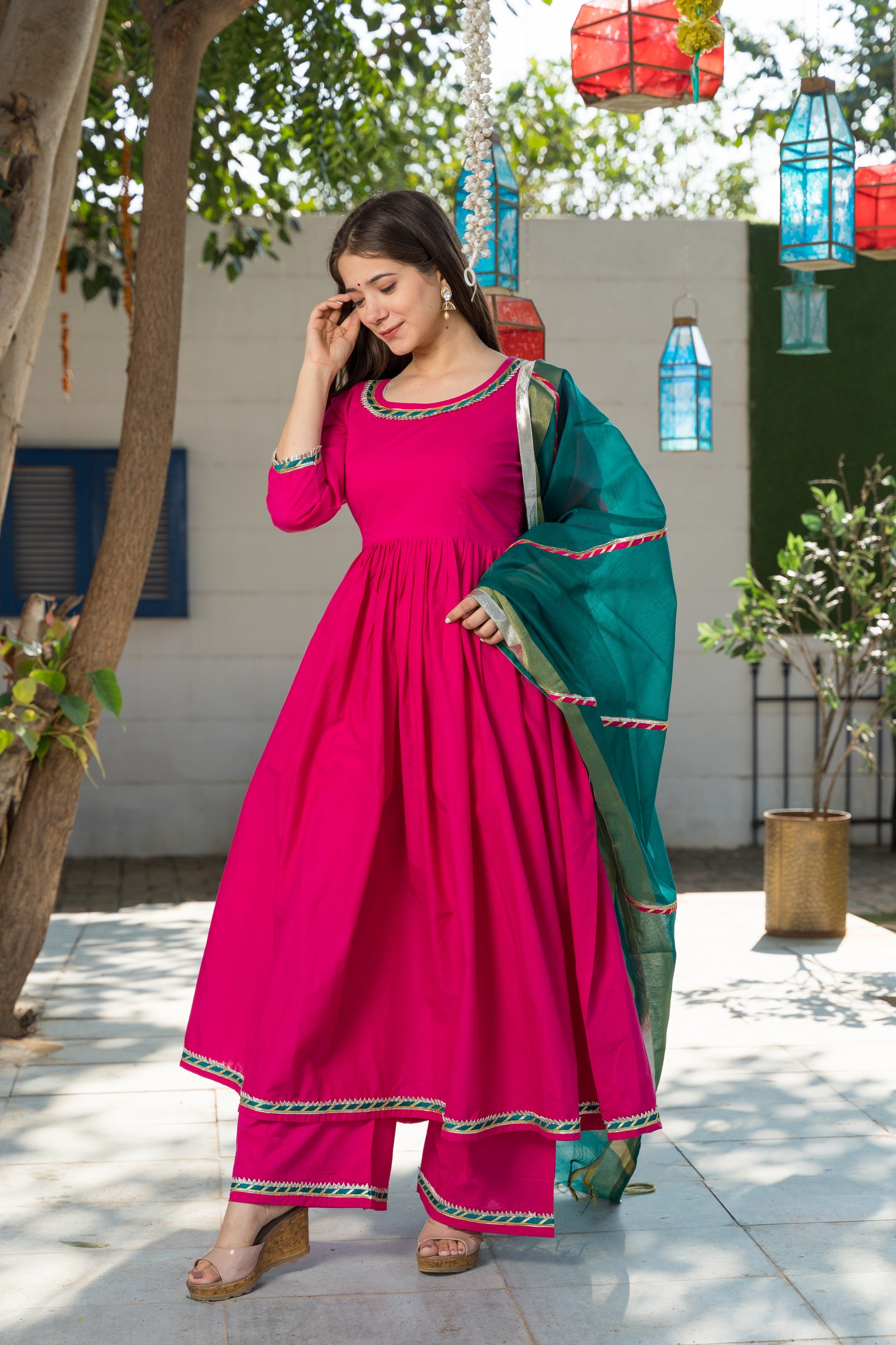 Hot Pink Kurta Dupatta Set