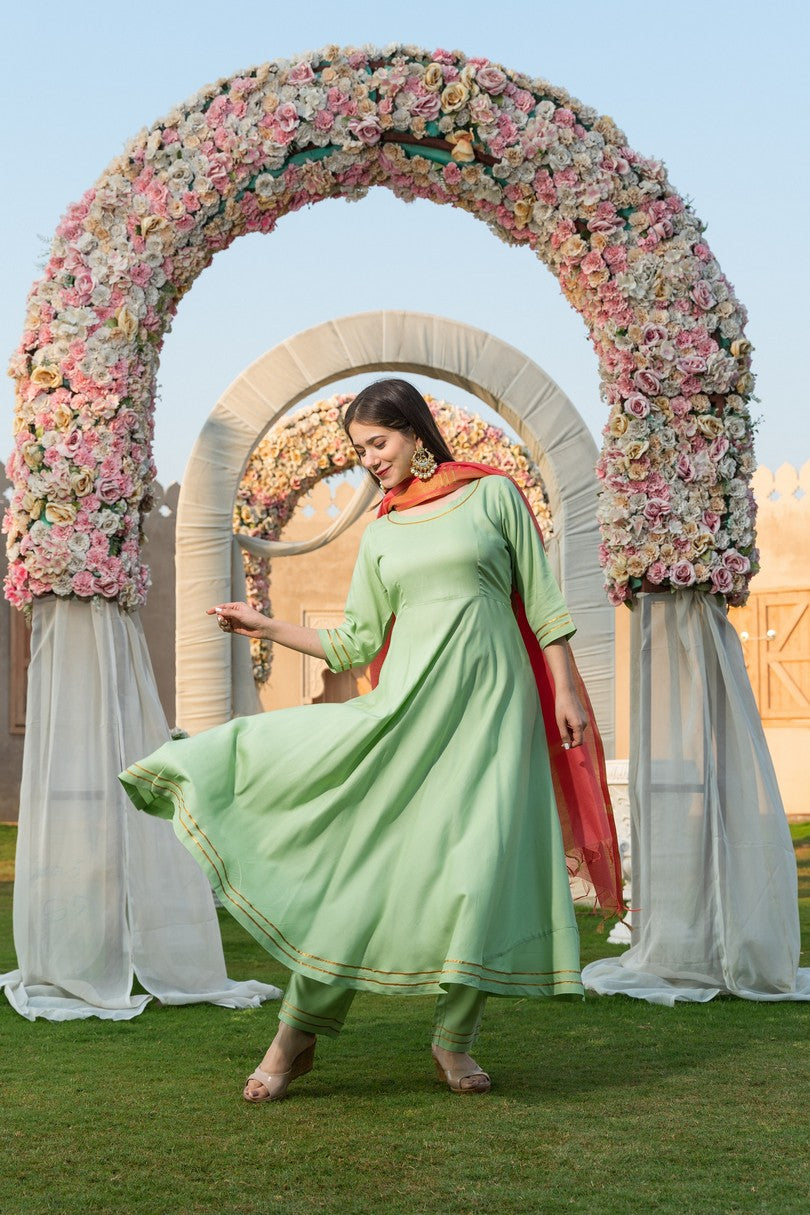 Pista Green Kurta Dupatta Set