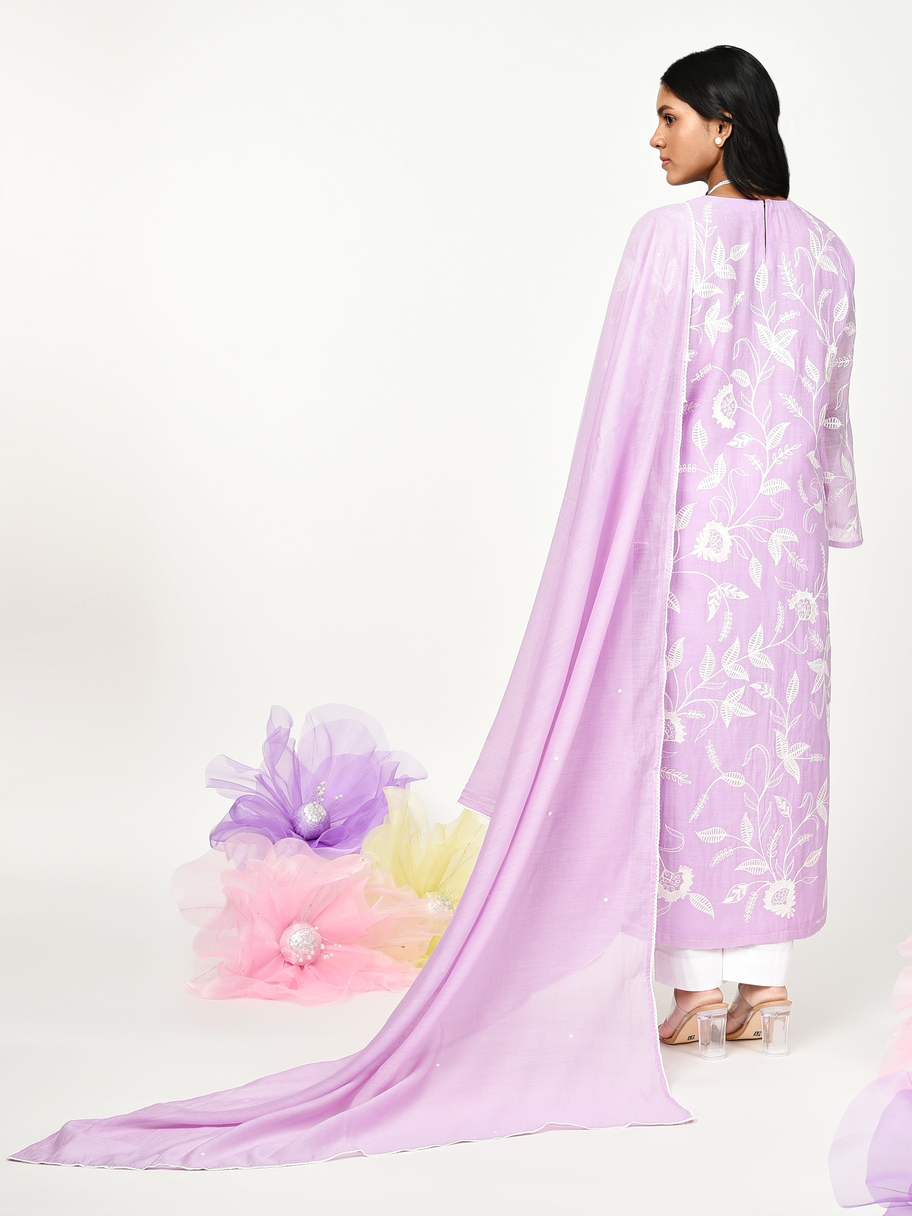 Purple Straight Kurta Set