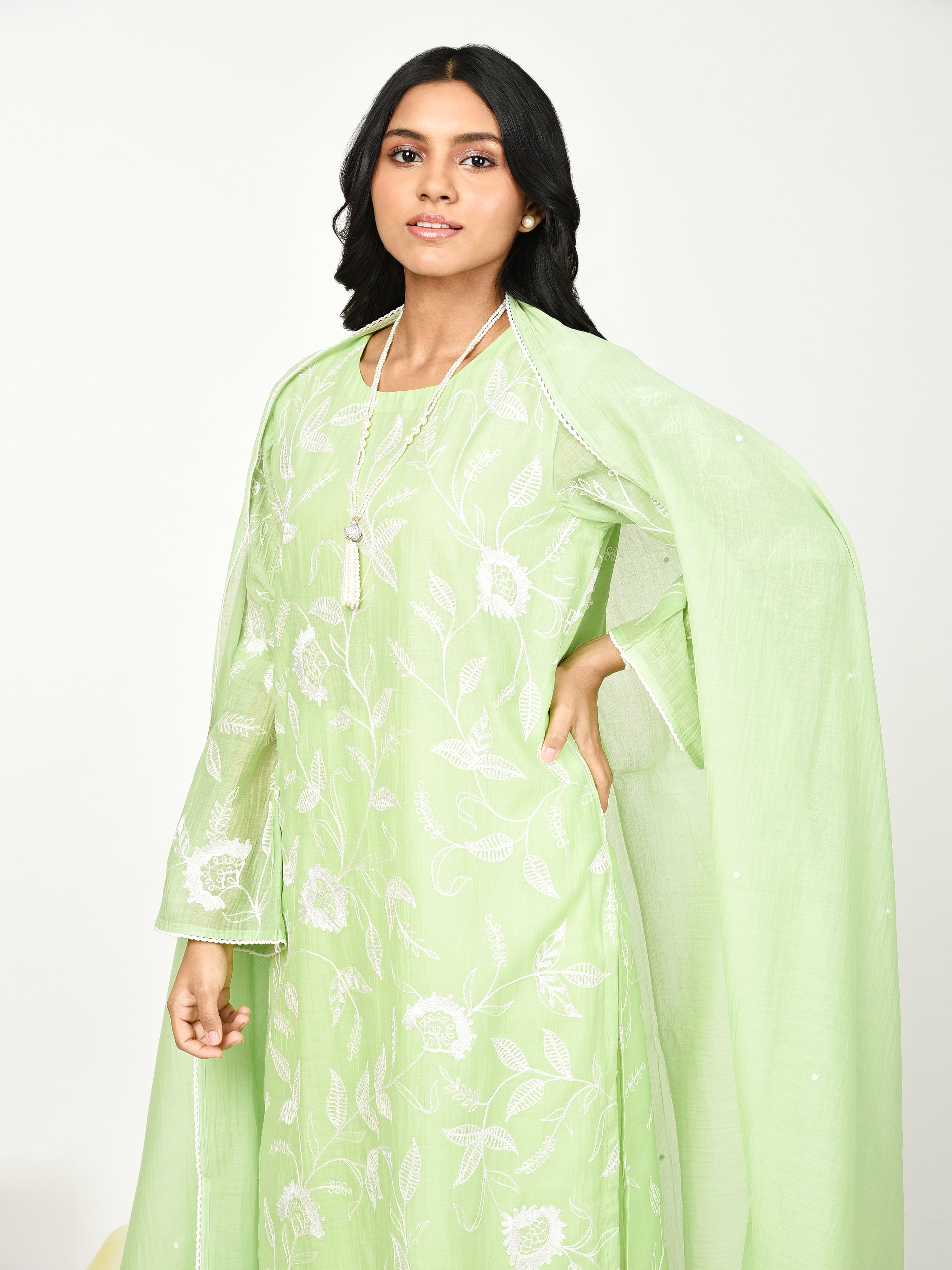 Green Straight Kurta Set
