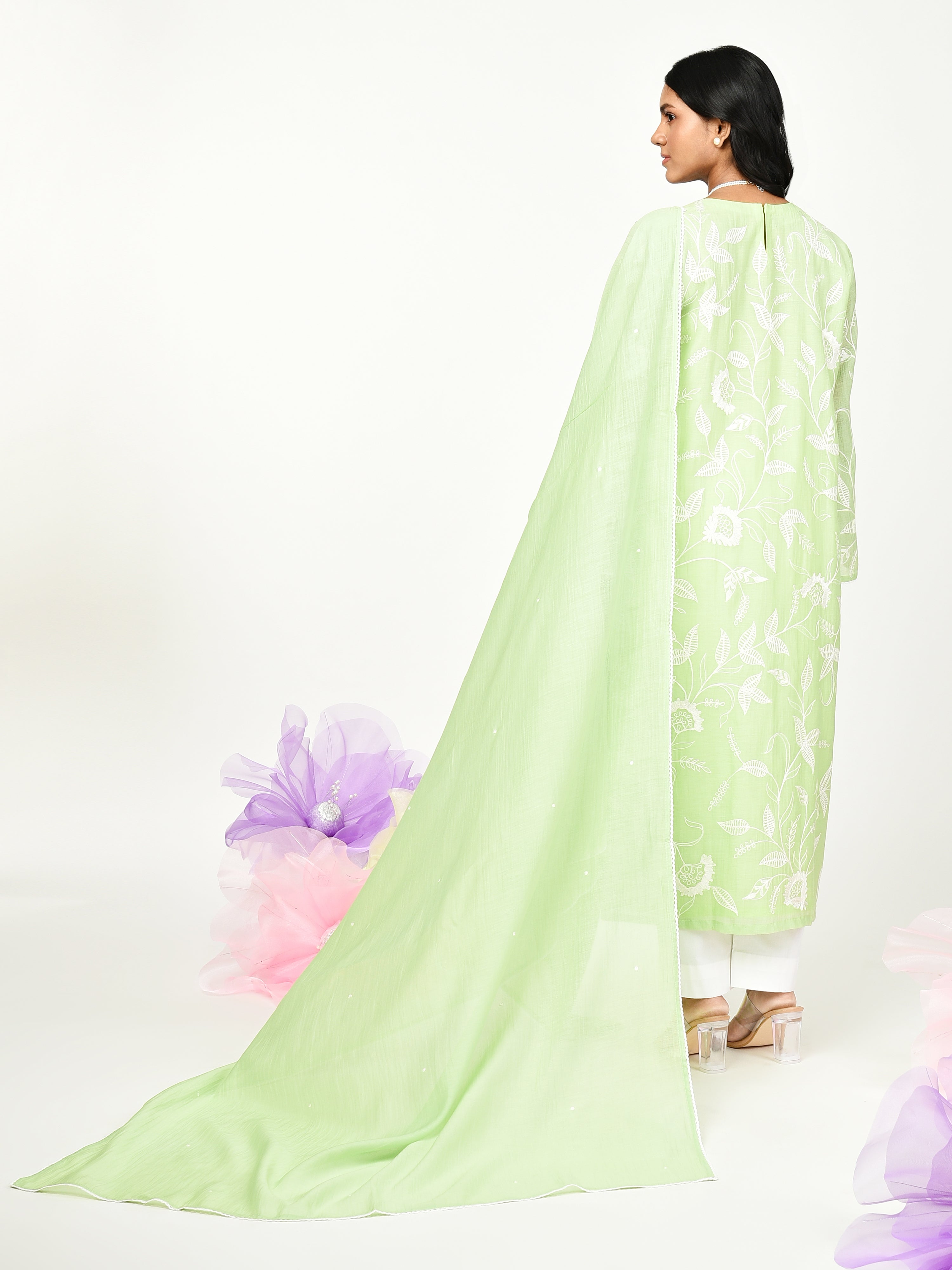 Green Straight Kurta Set