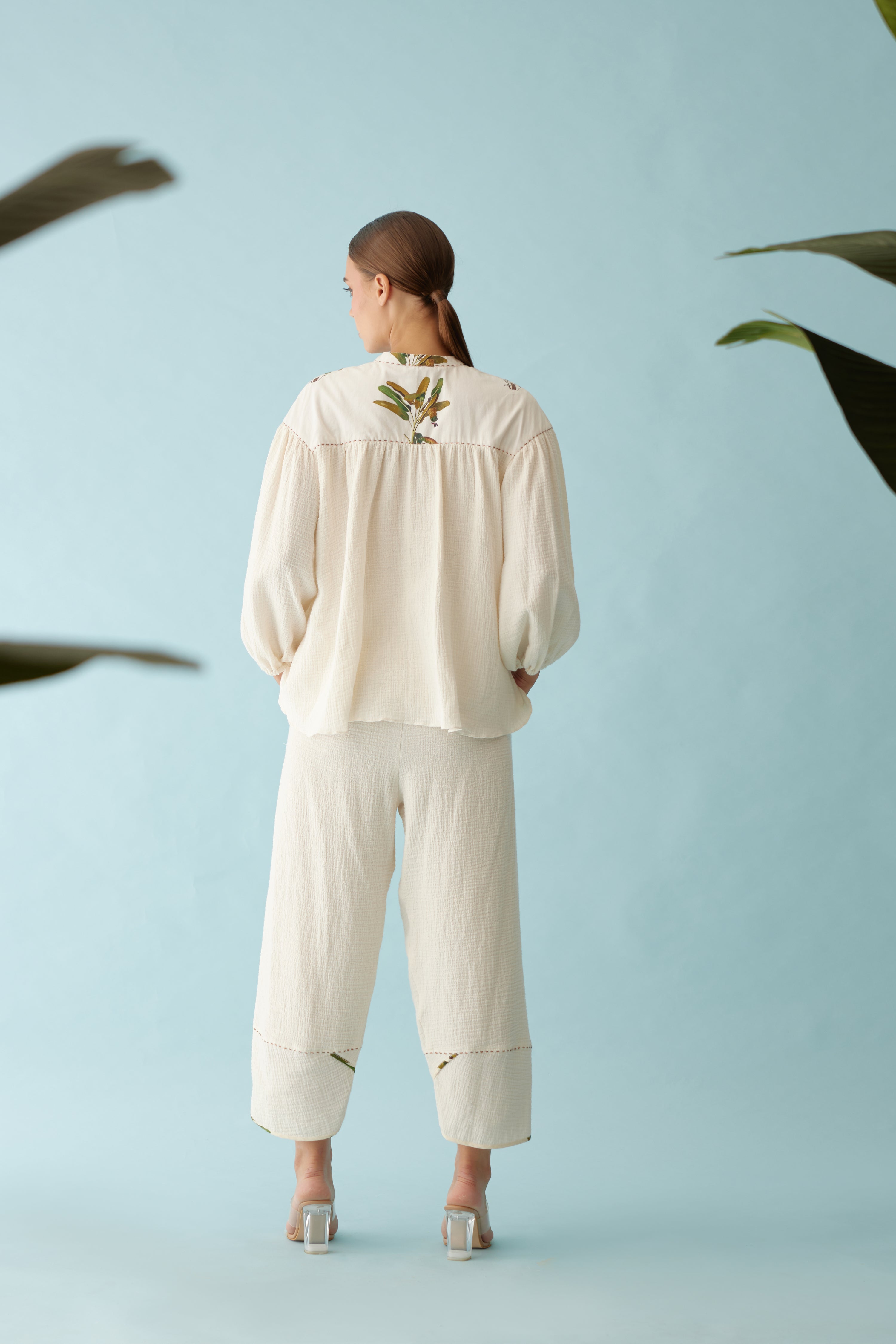 Cream banana tree print co-ord sets