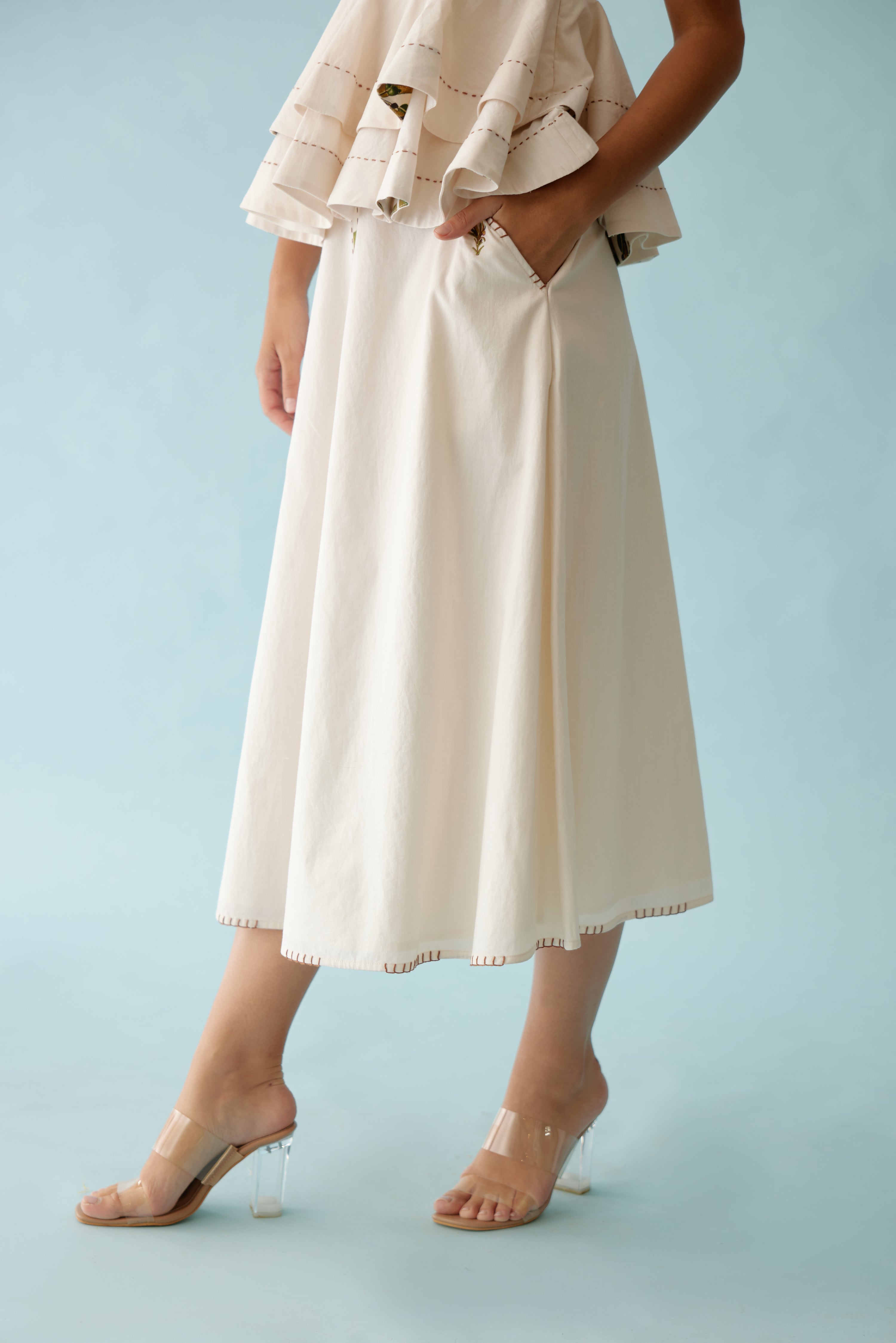 Cream banana tree applique co-ord sets
