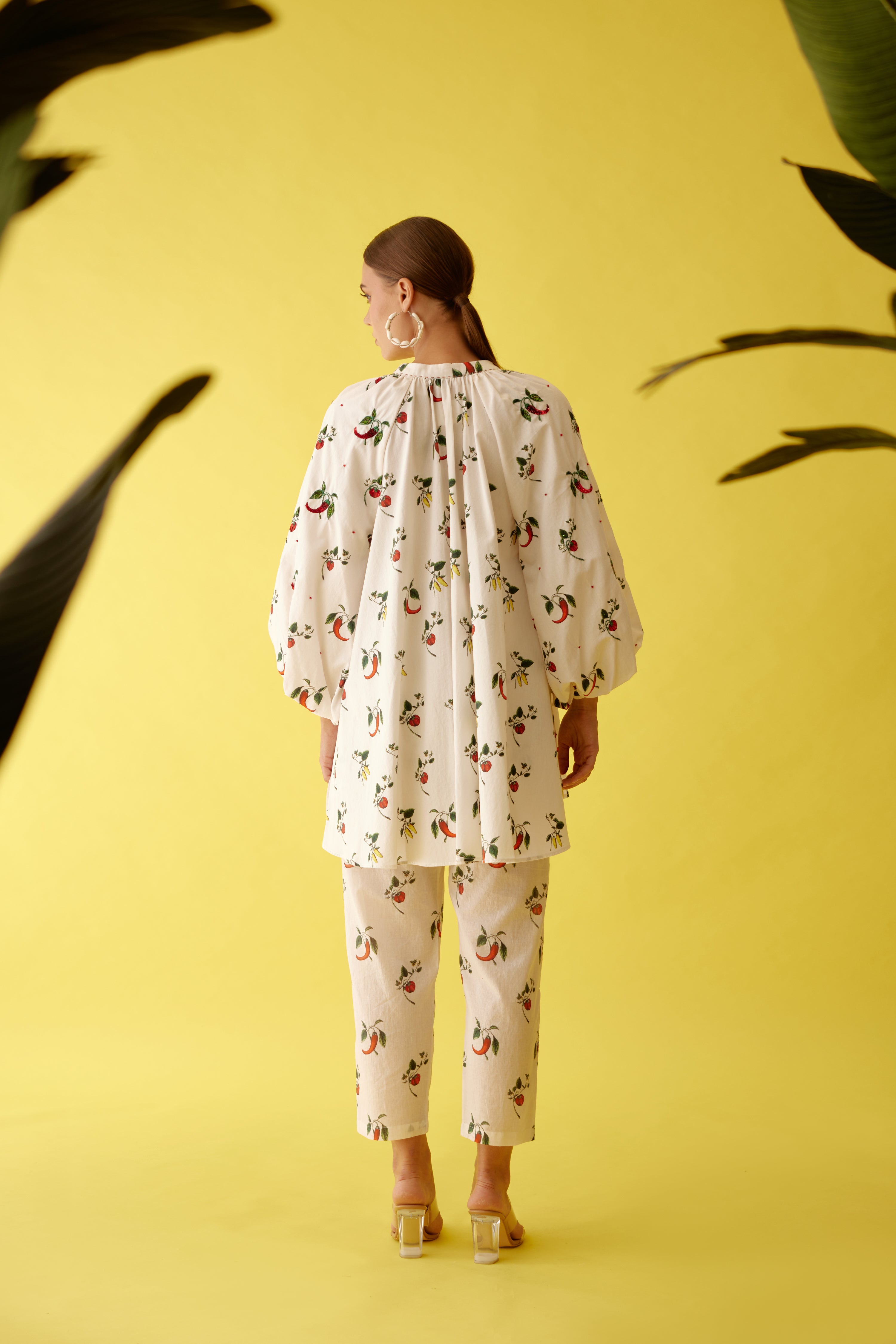 Off-white hand painted chilli print co-ord sets