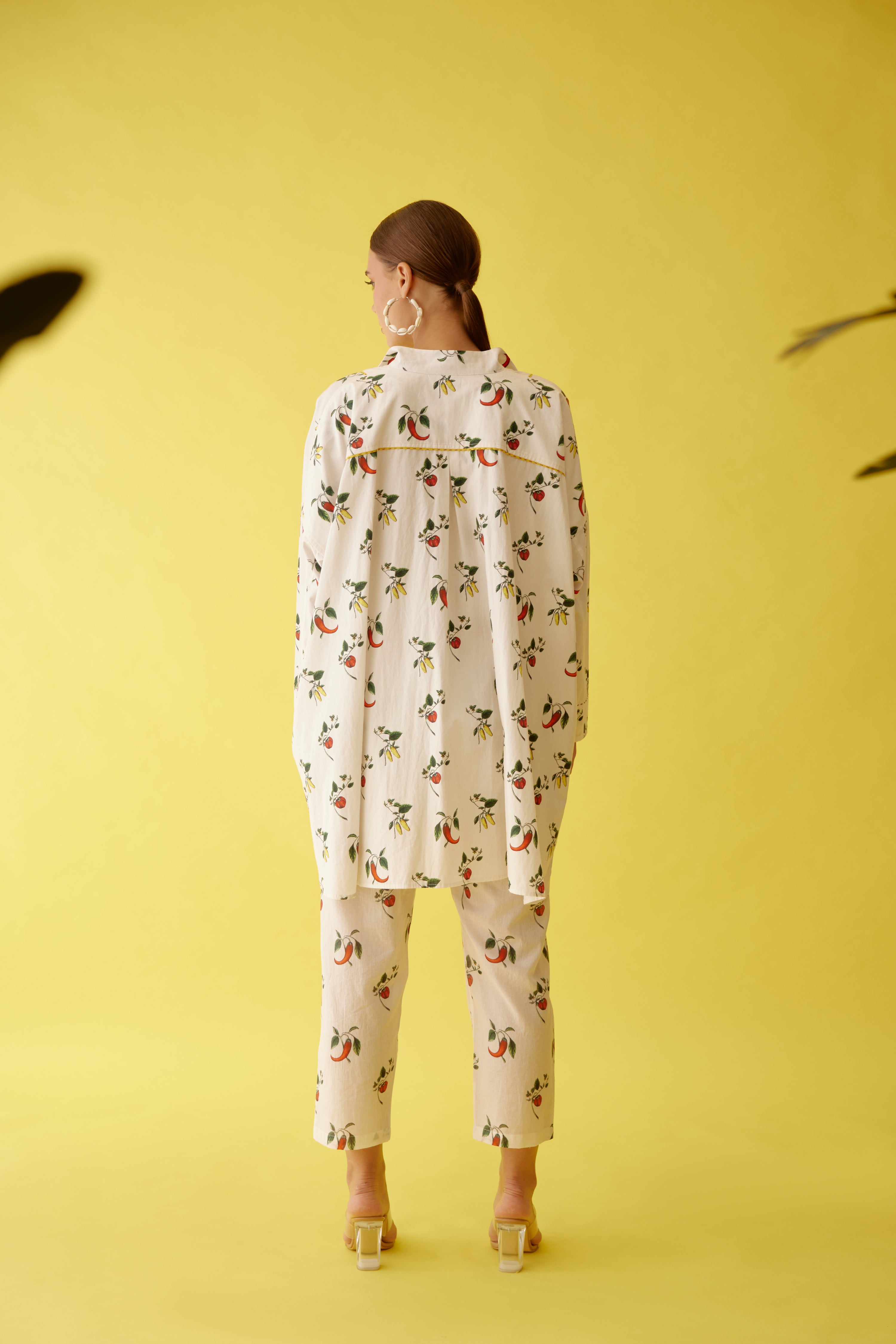 Off-white hand painted chilli print with belt co-ord sets