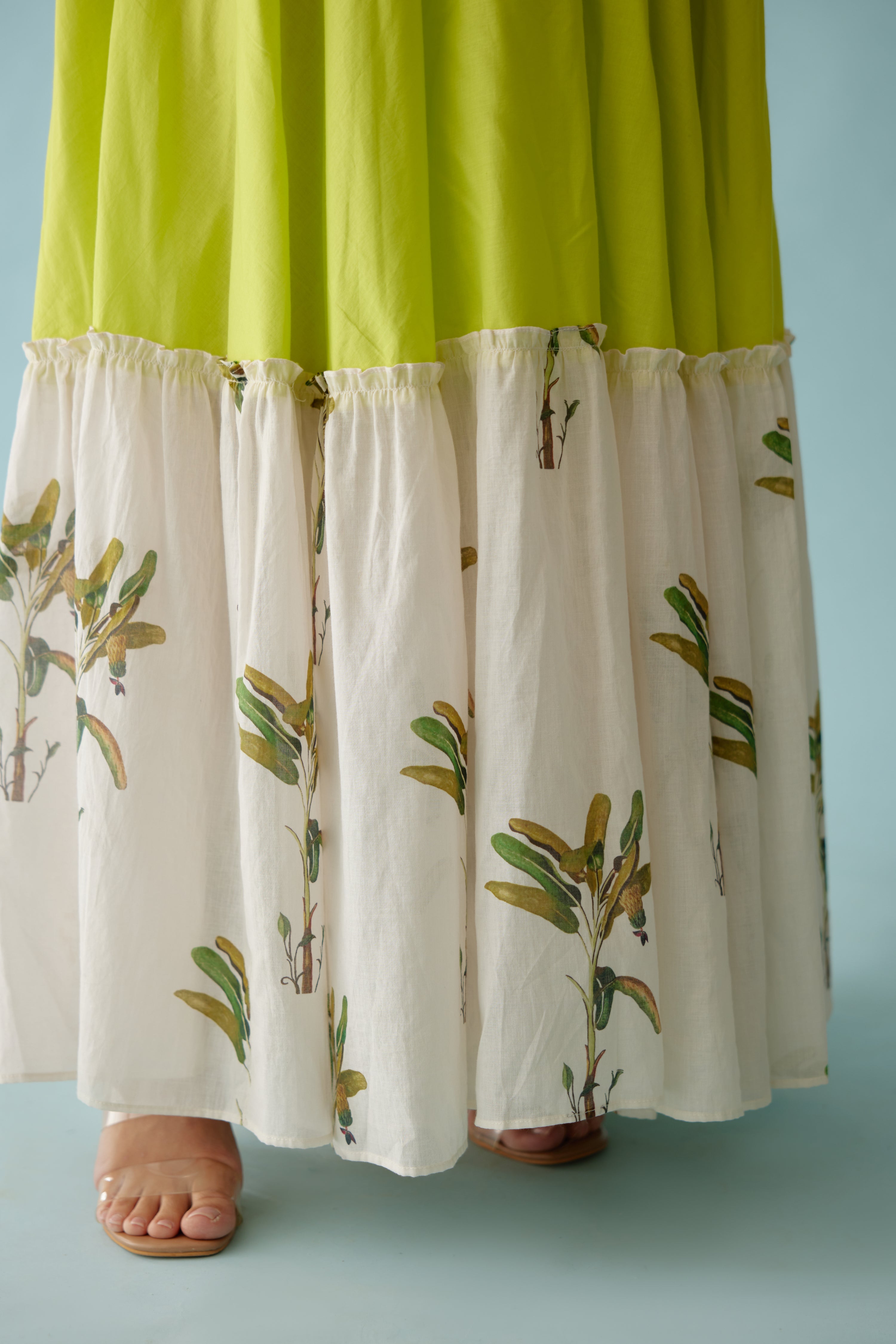 Lime green halter maxi dress