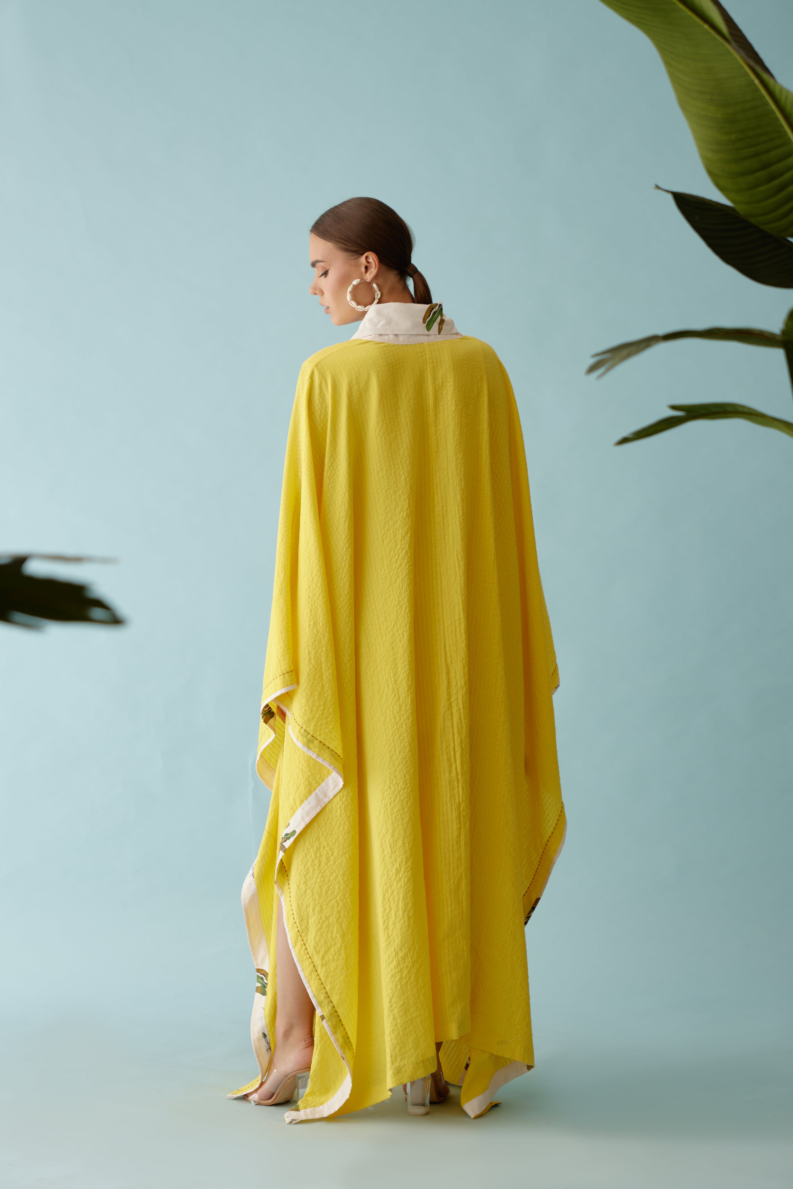 Yellow kimono sleeves overgarment