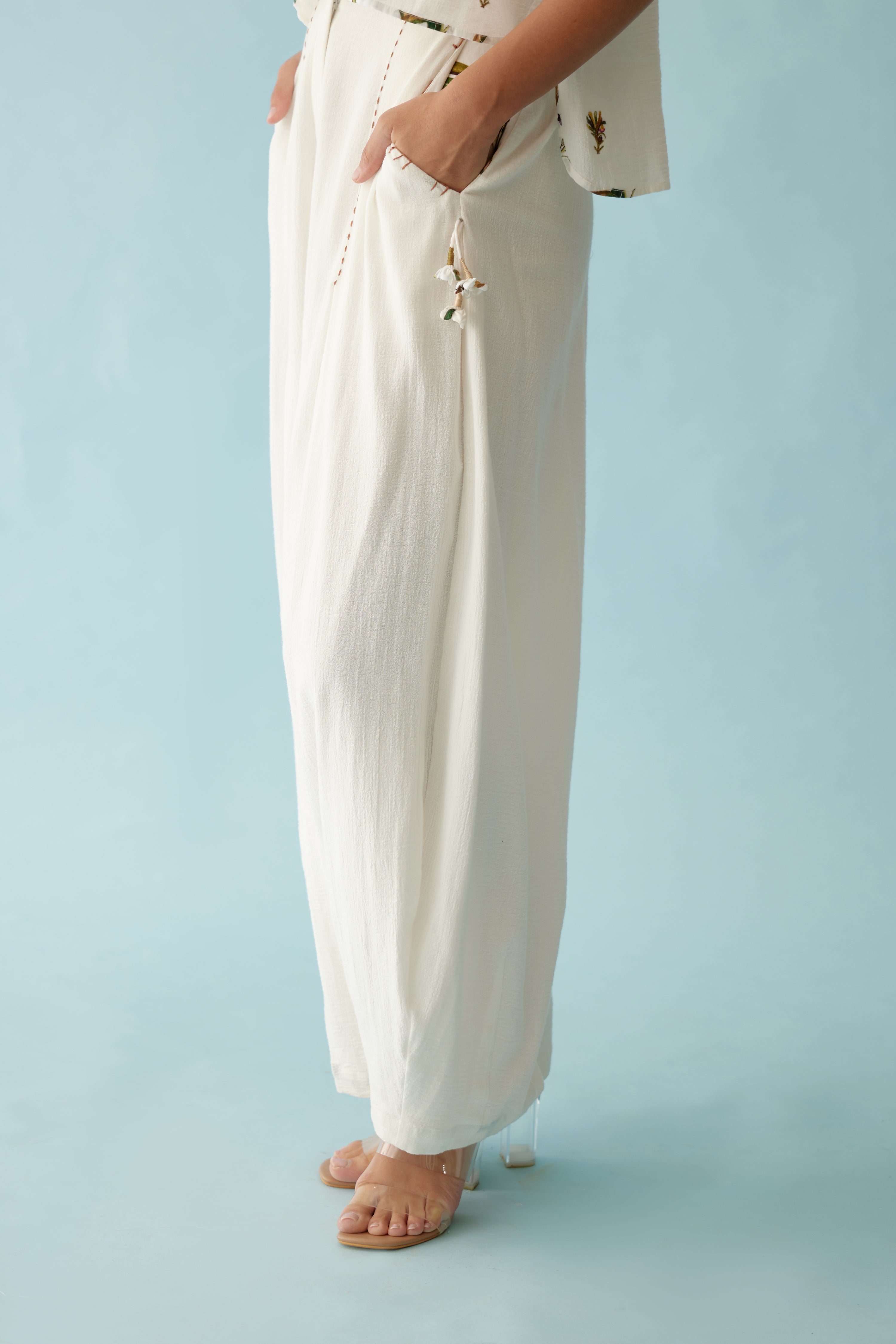 Off-white banana tree applique baggy pants