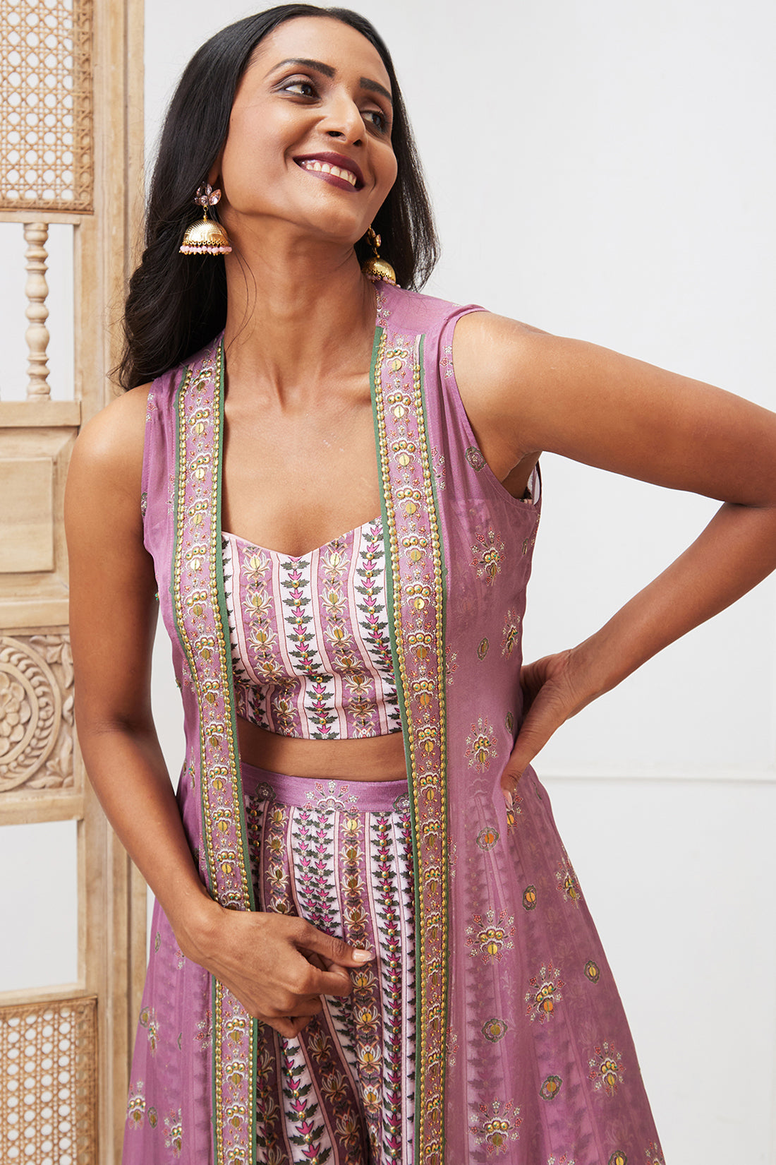 Tabriz Embroidered Co-Ord Set With Jacket
