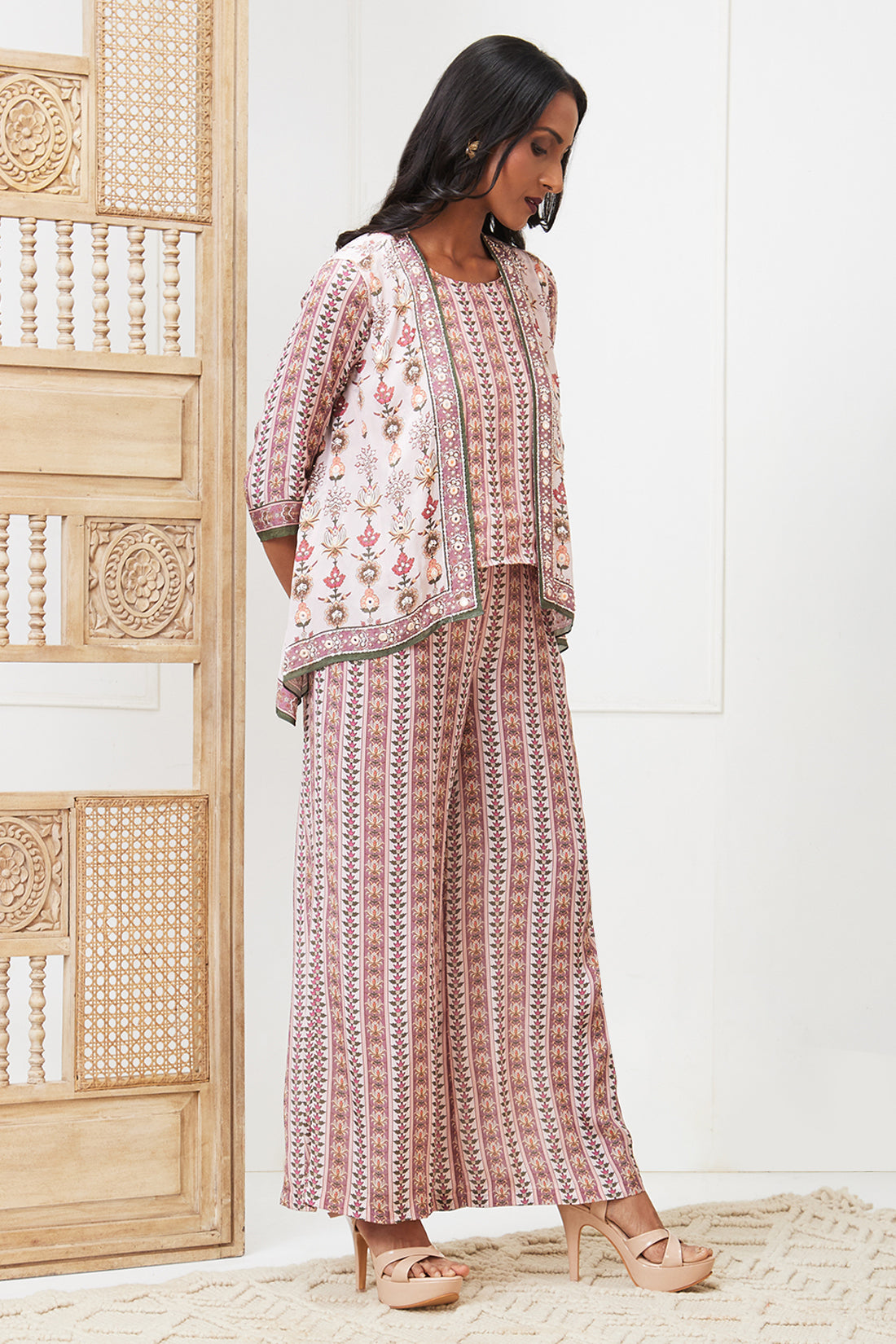 Tabriz Embroidered Co-ord set with Jacket