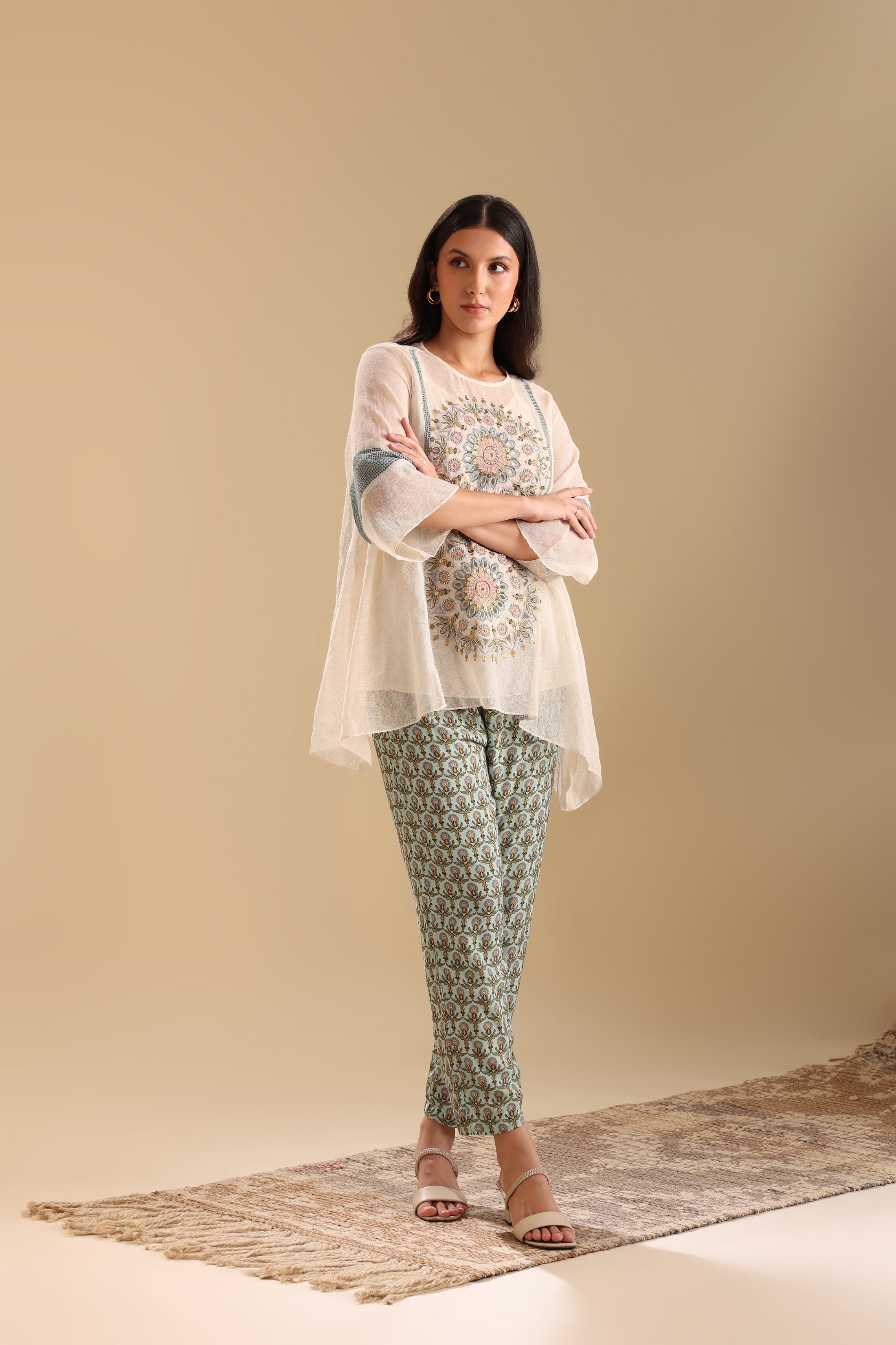 Eraya applique asymmetric co-ord set