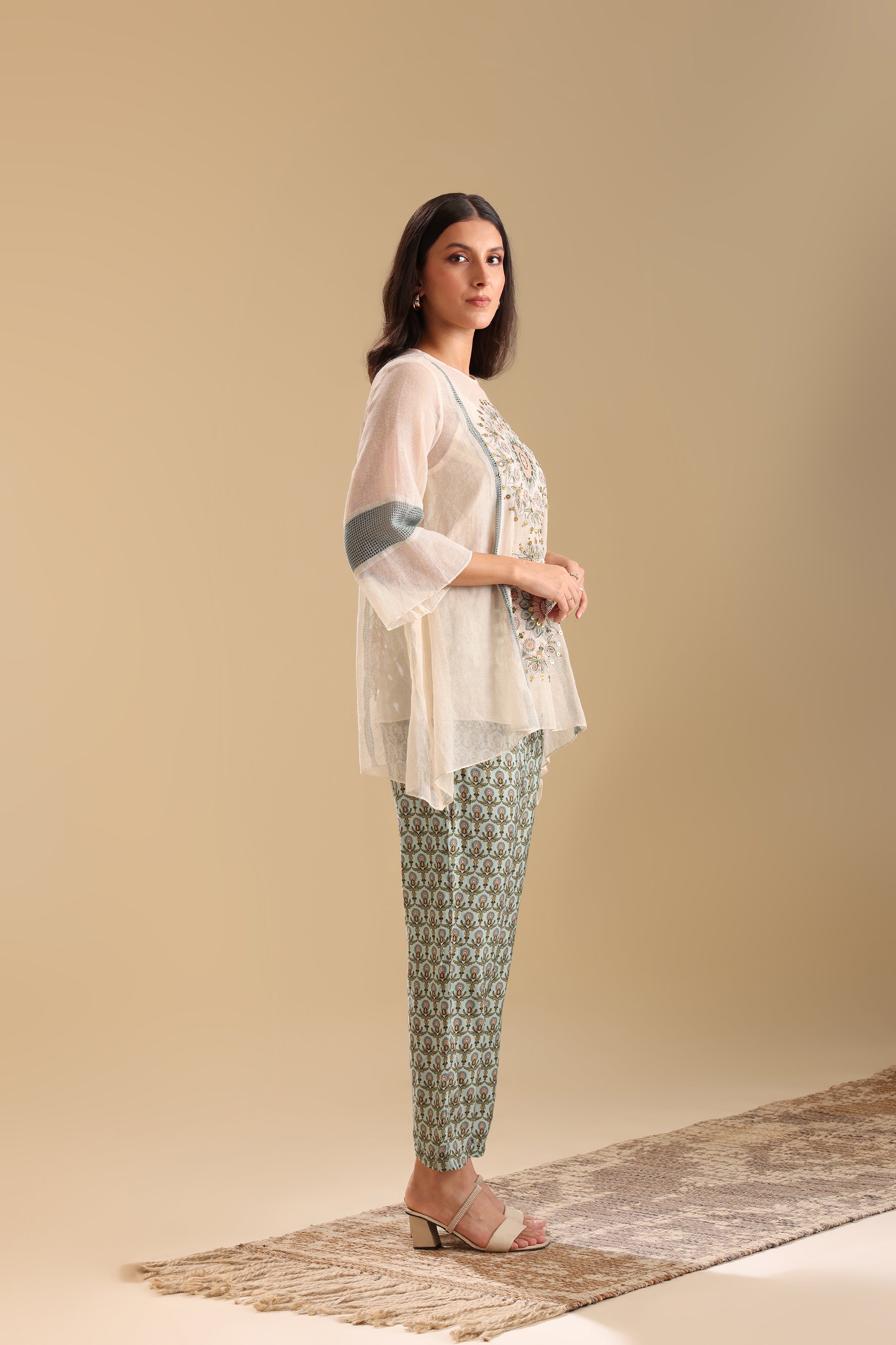 Eraya applique asymmetric co-ord set