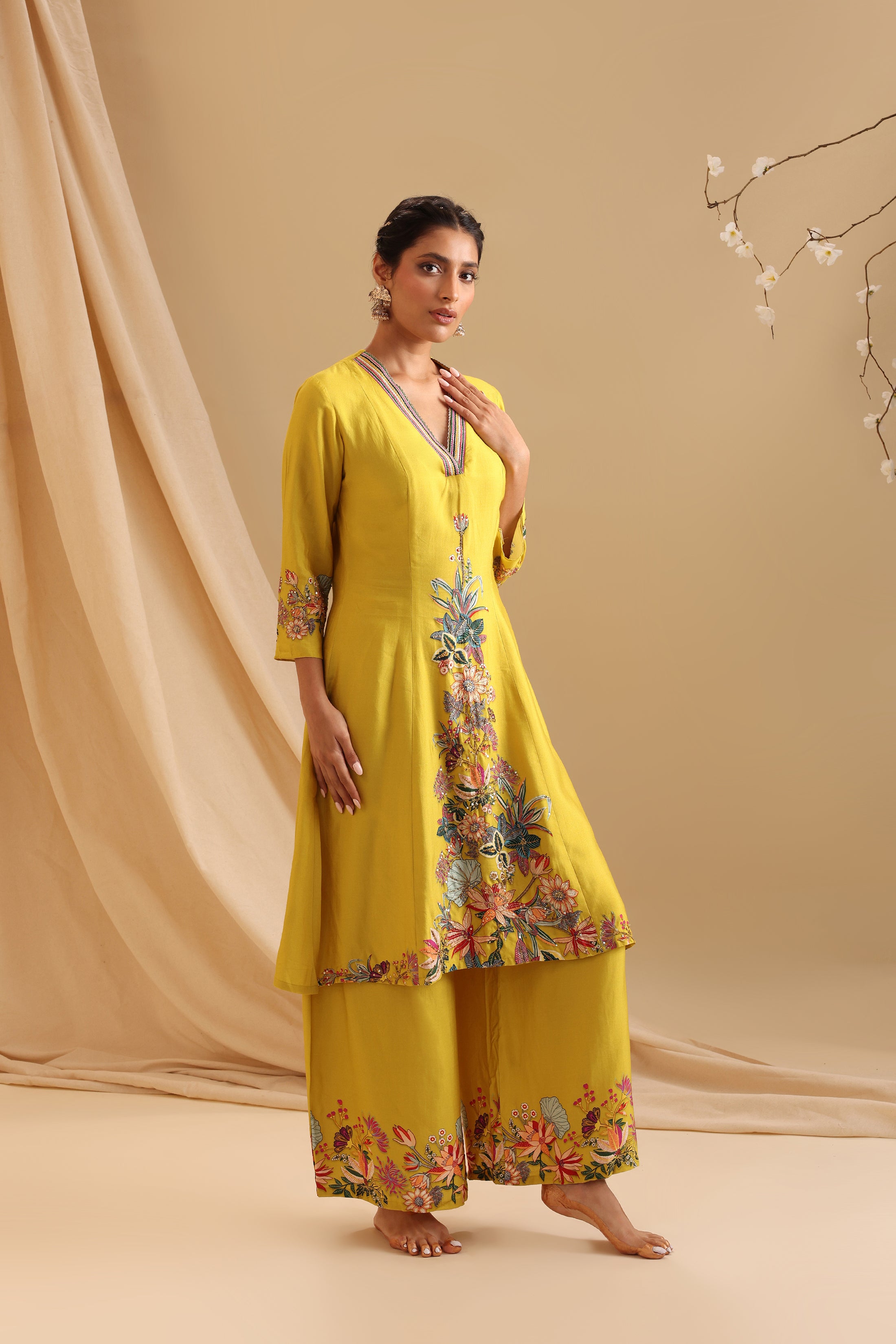 Aarani embellished dhoti set
