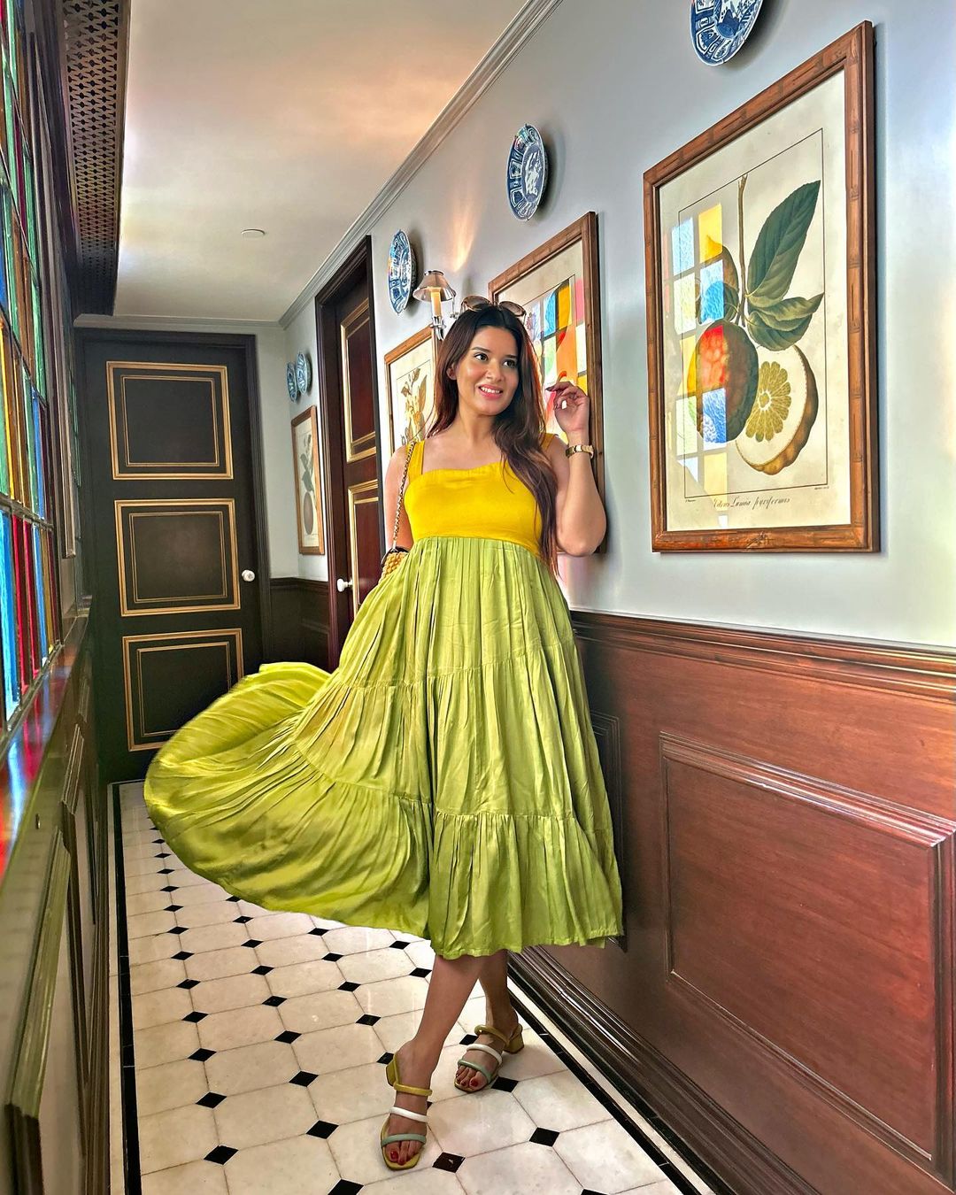 Yellow-Green Umbrella Dress