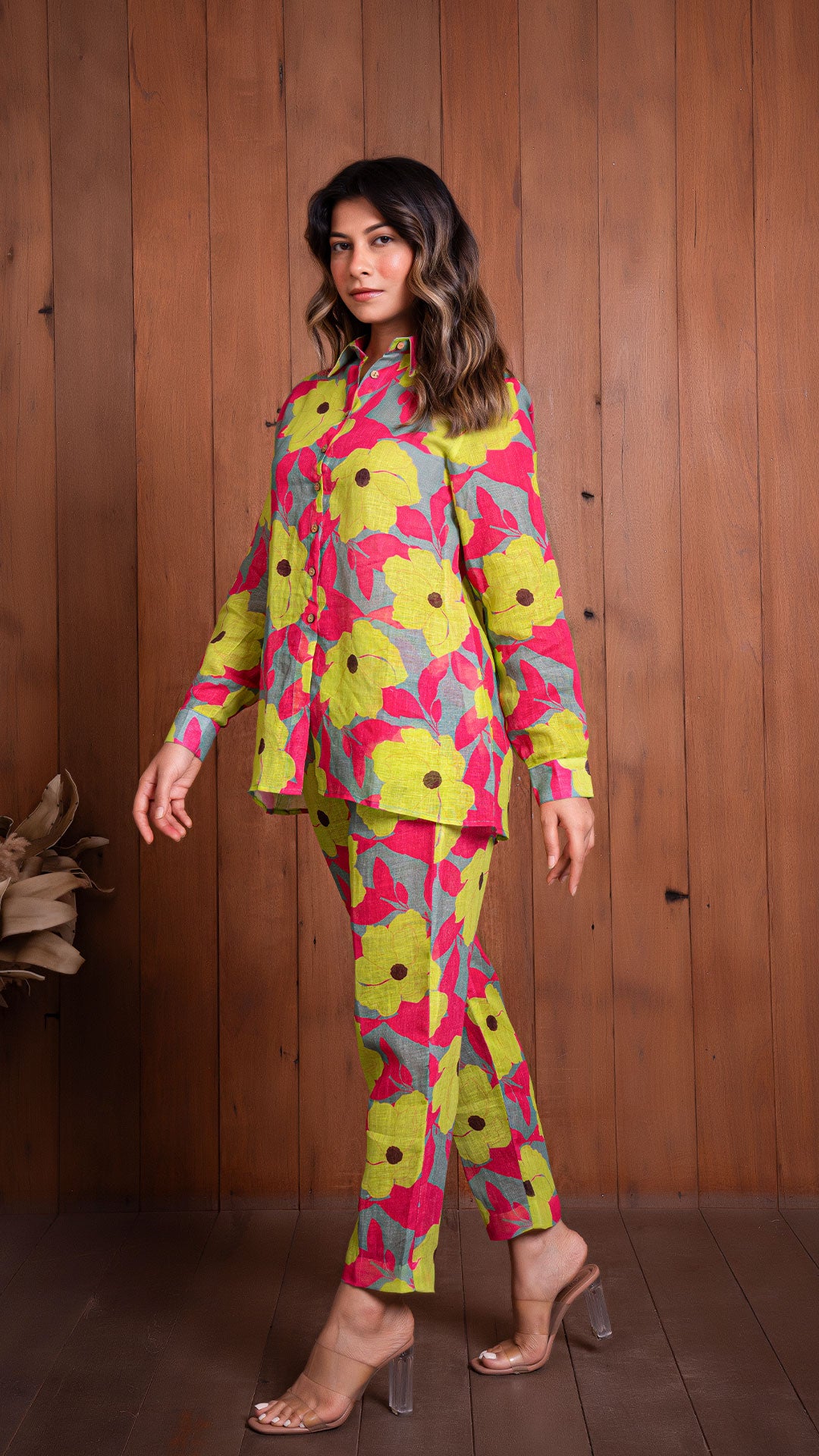 GARDEN OF DREAMS CO-ORD SET - YELLOW/PINK