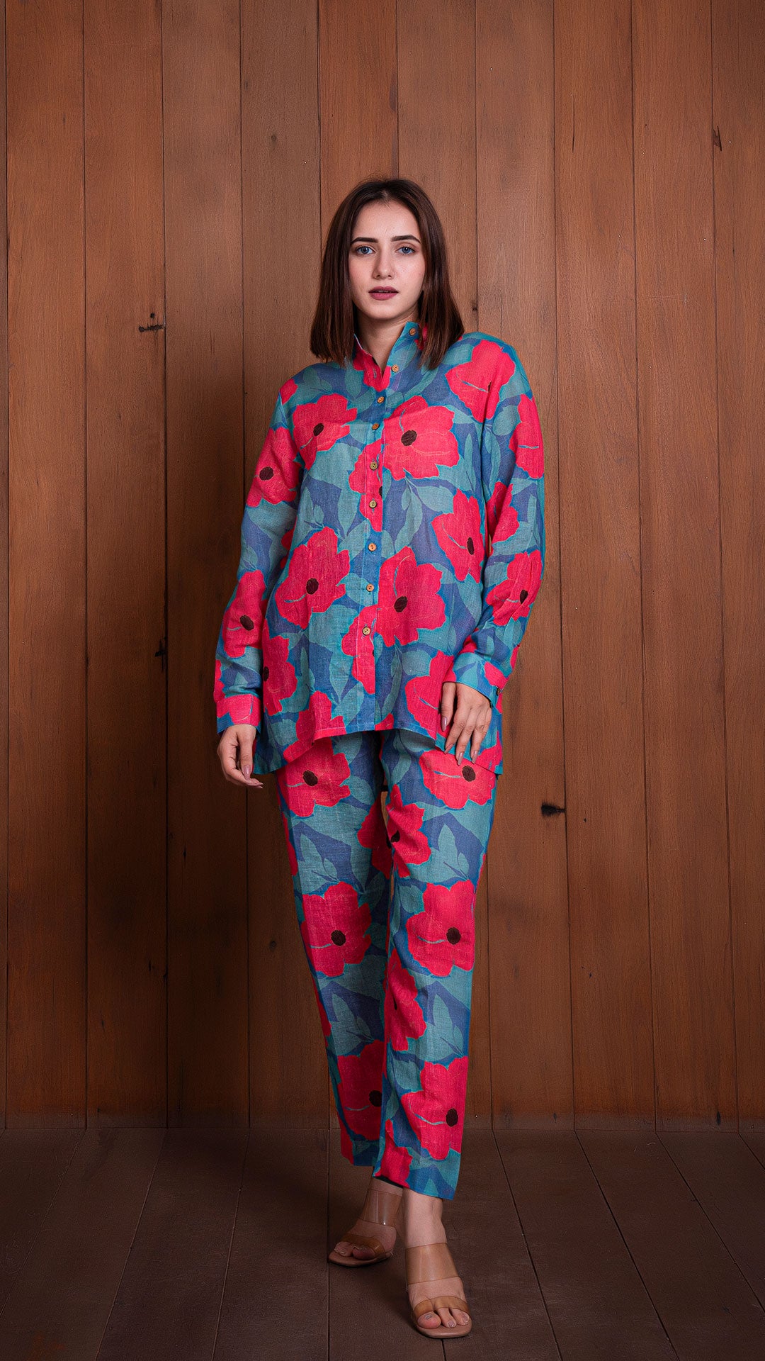 GARDEN OF DREAMS CO-ORD SET - BLUE/PINK