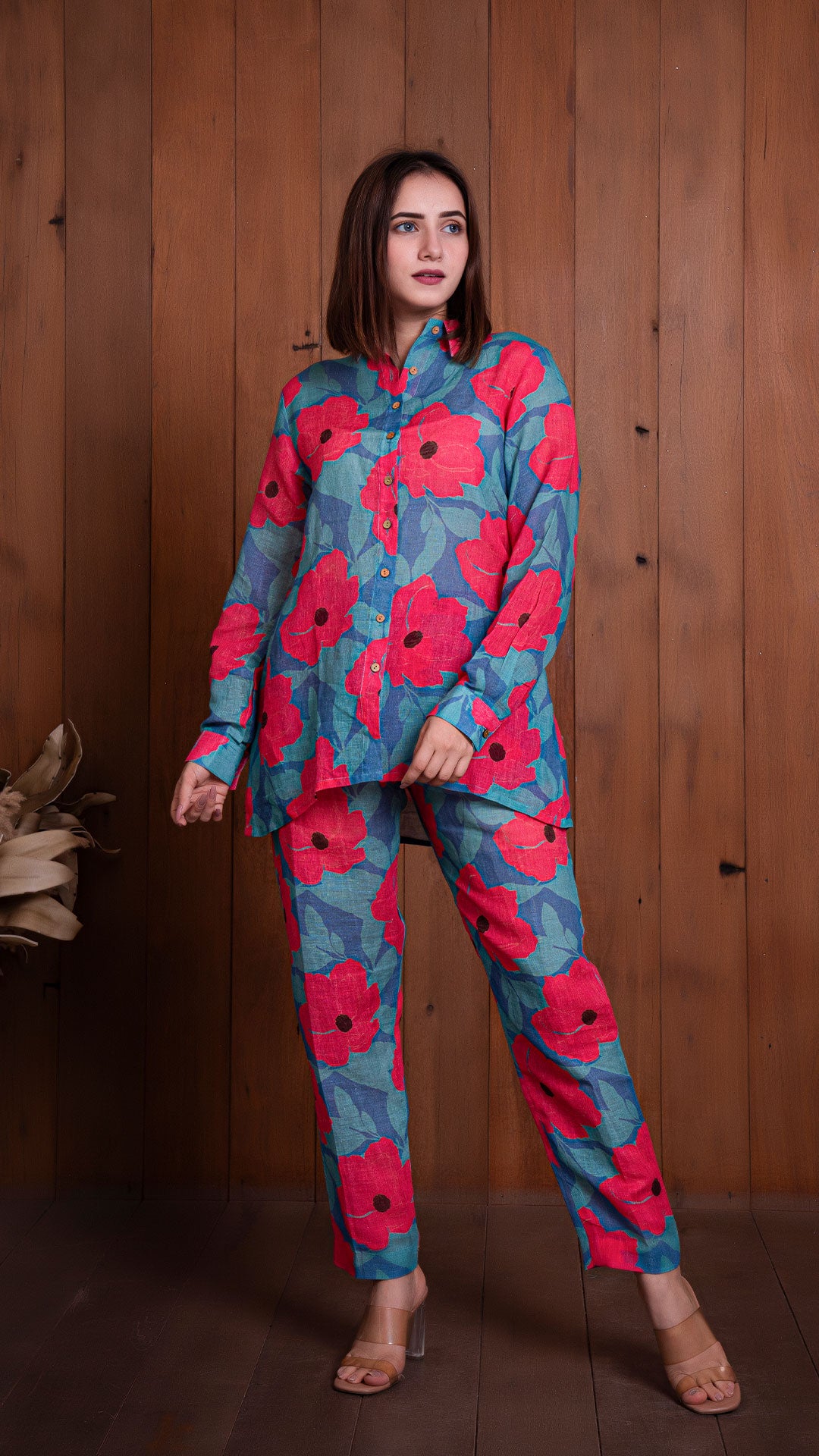 GARDEN OF DREAMS CO-ORD SET - BLUE/PINK