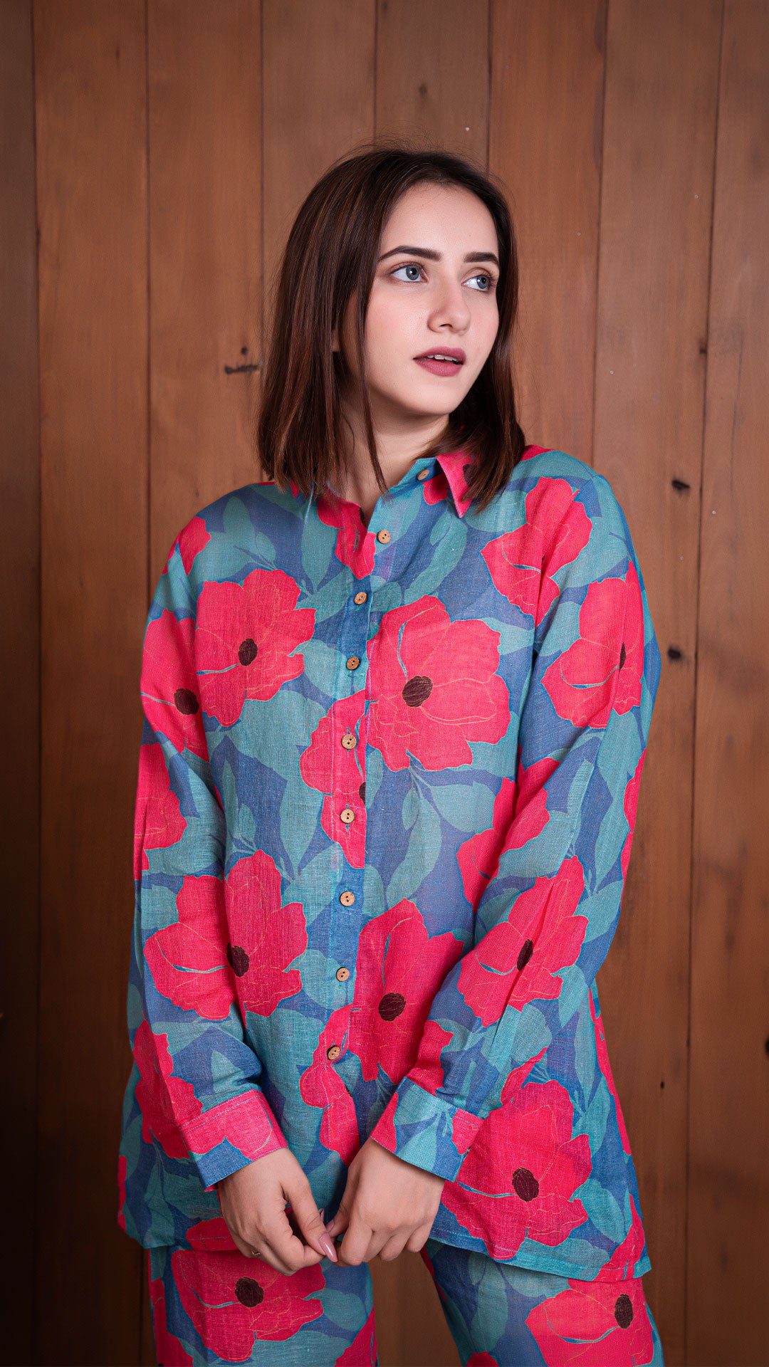 GARDEN OF DREAMS CO-ORD SET - BLUE/PINK