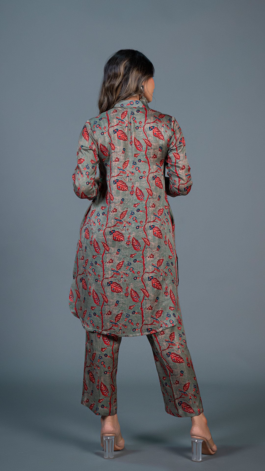 DUSTY GREEN MODAL SILK CO-ORD SET