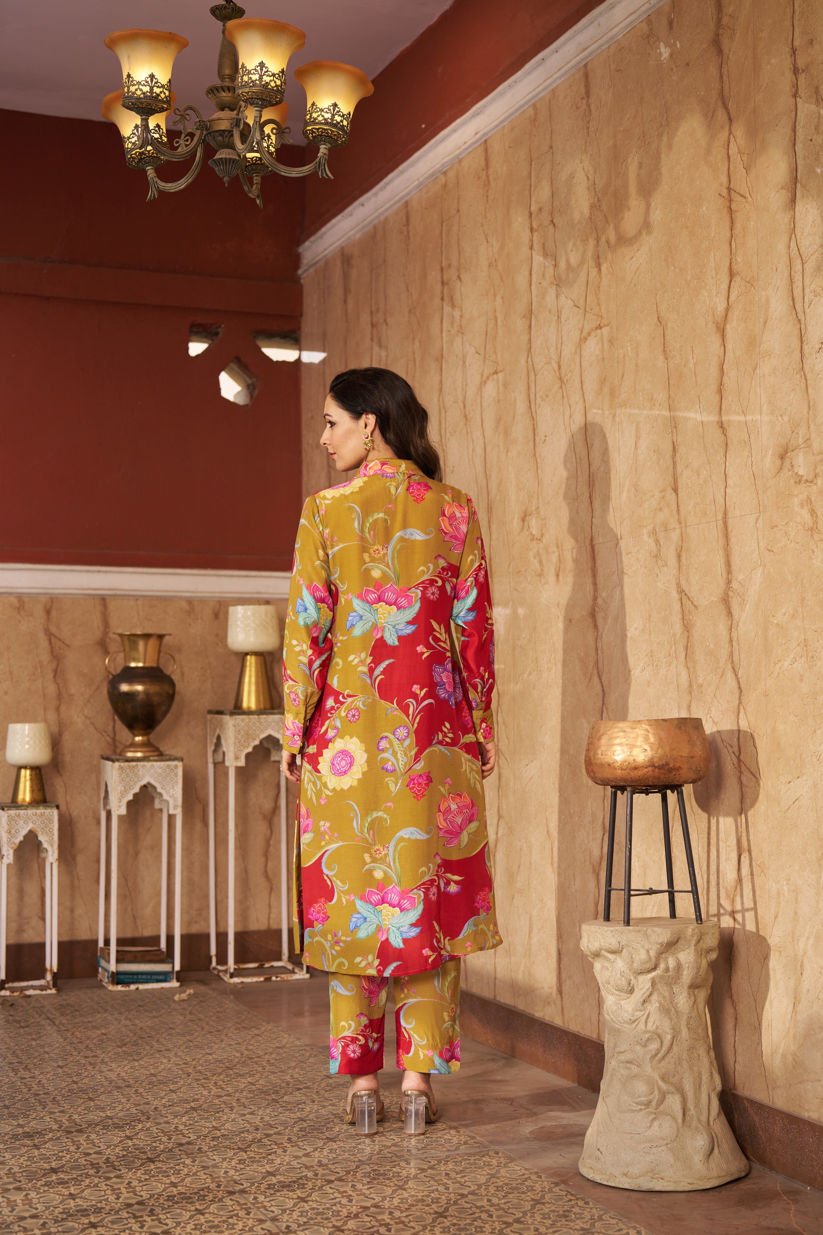 Ruya Olive Kurta