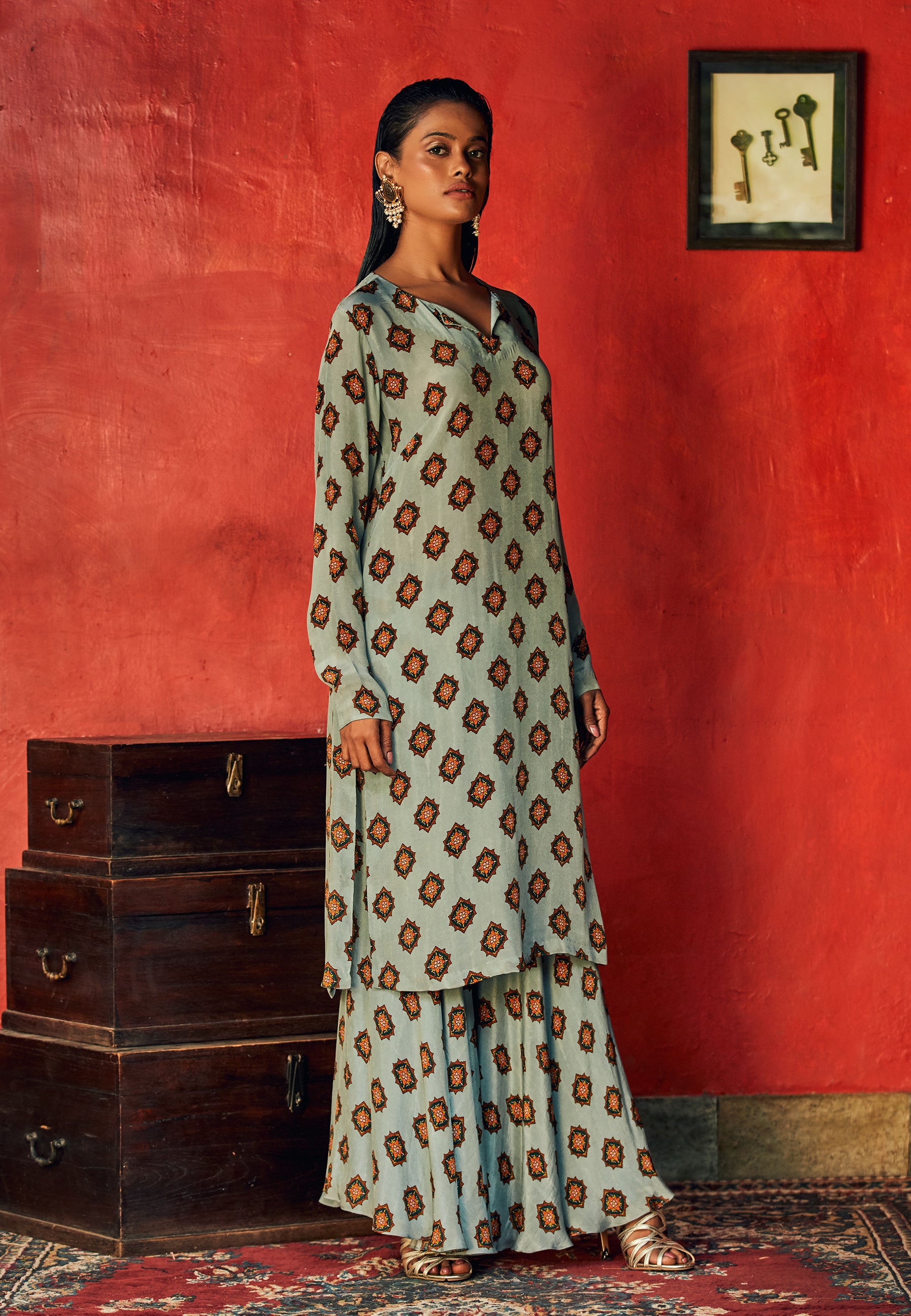 kurta and bias sharara pants