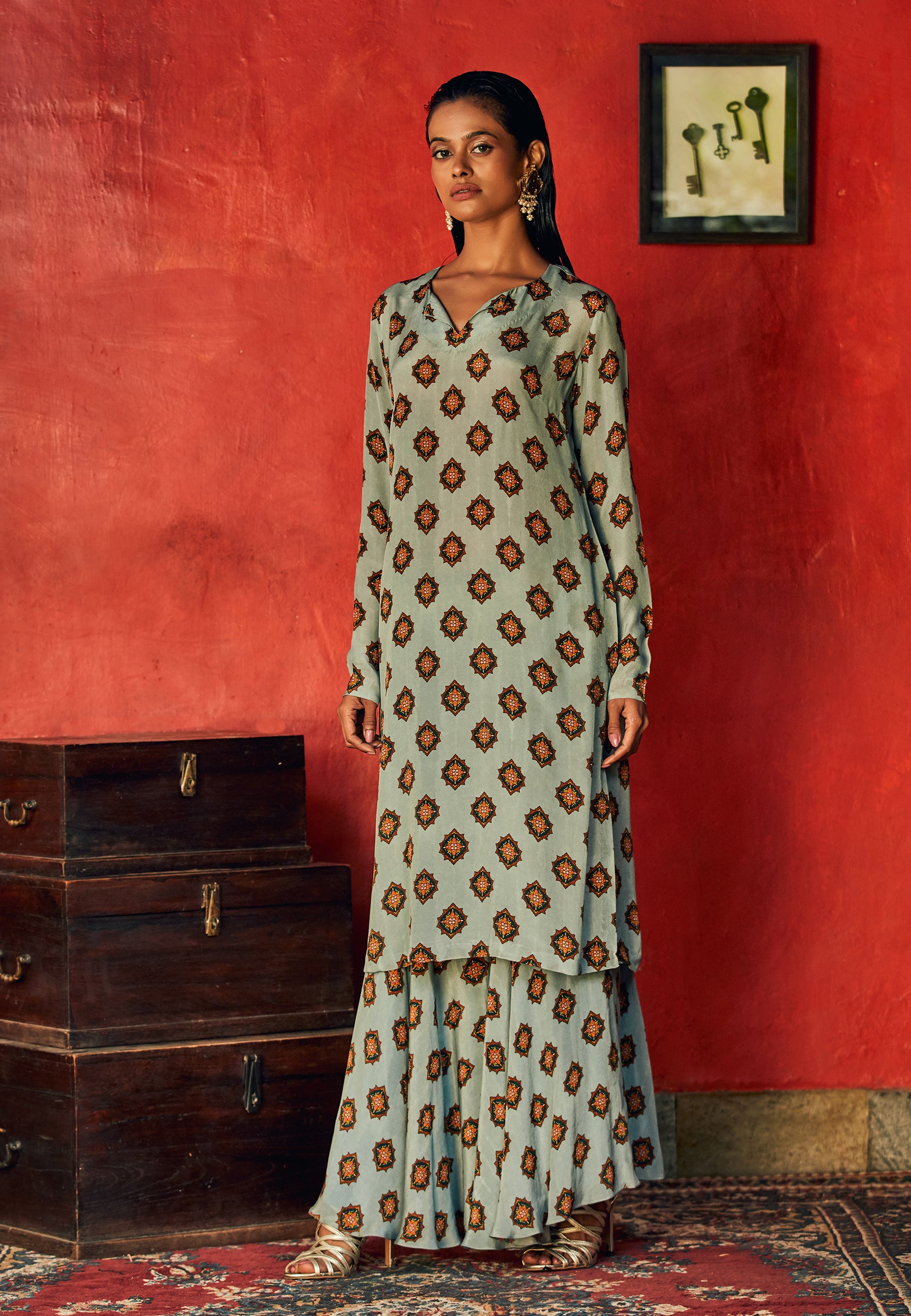 kurta and bias sharara pants