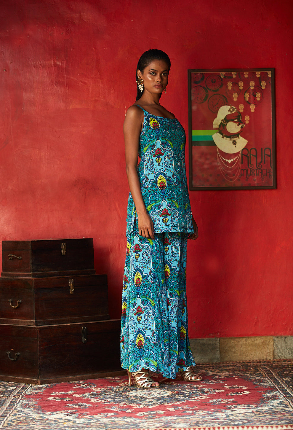 tunic and flared pants