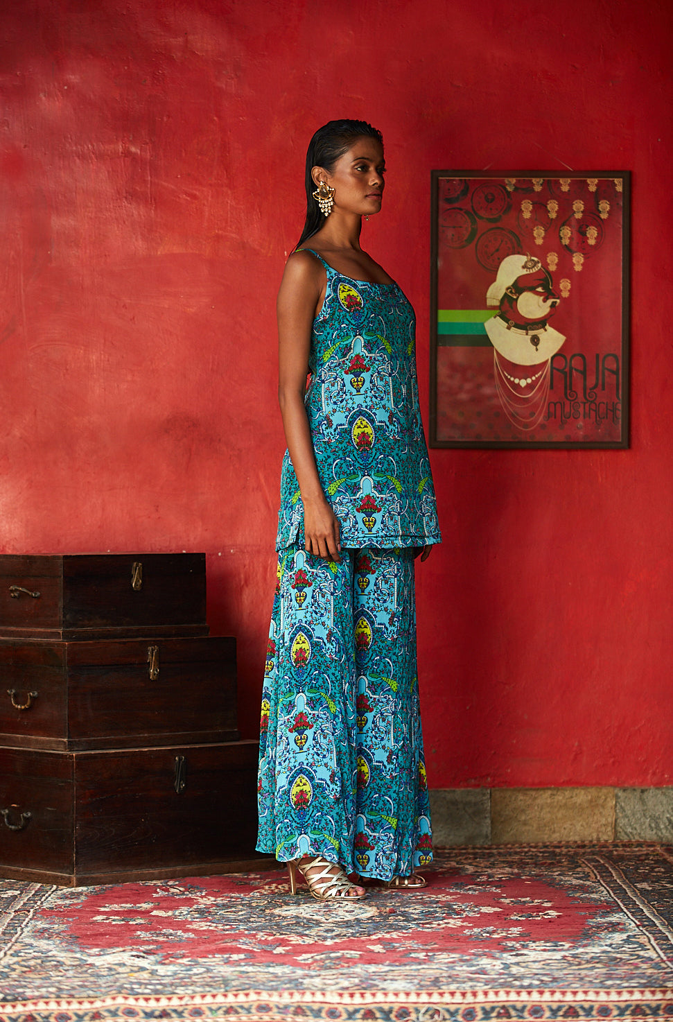 tunic and flared pants
