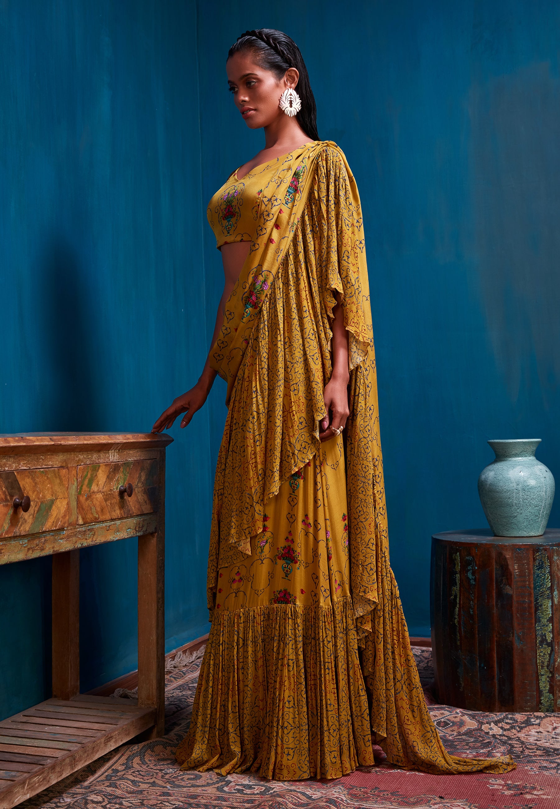 crop top skirt with dupatta