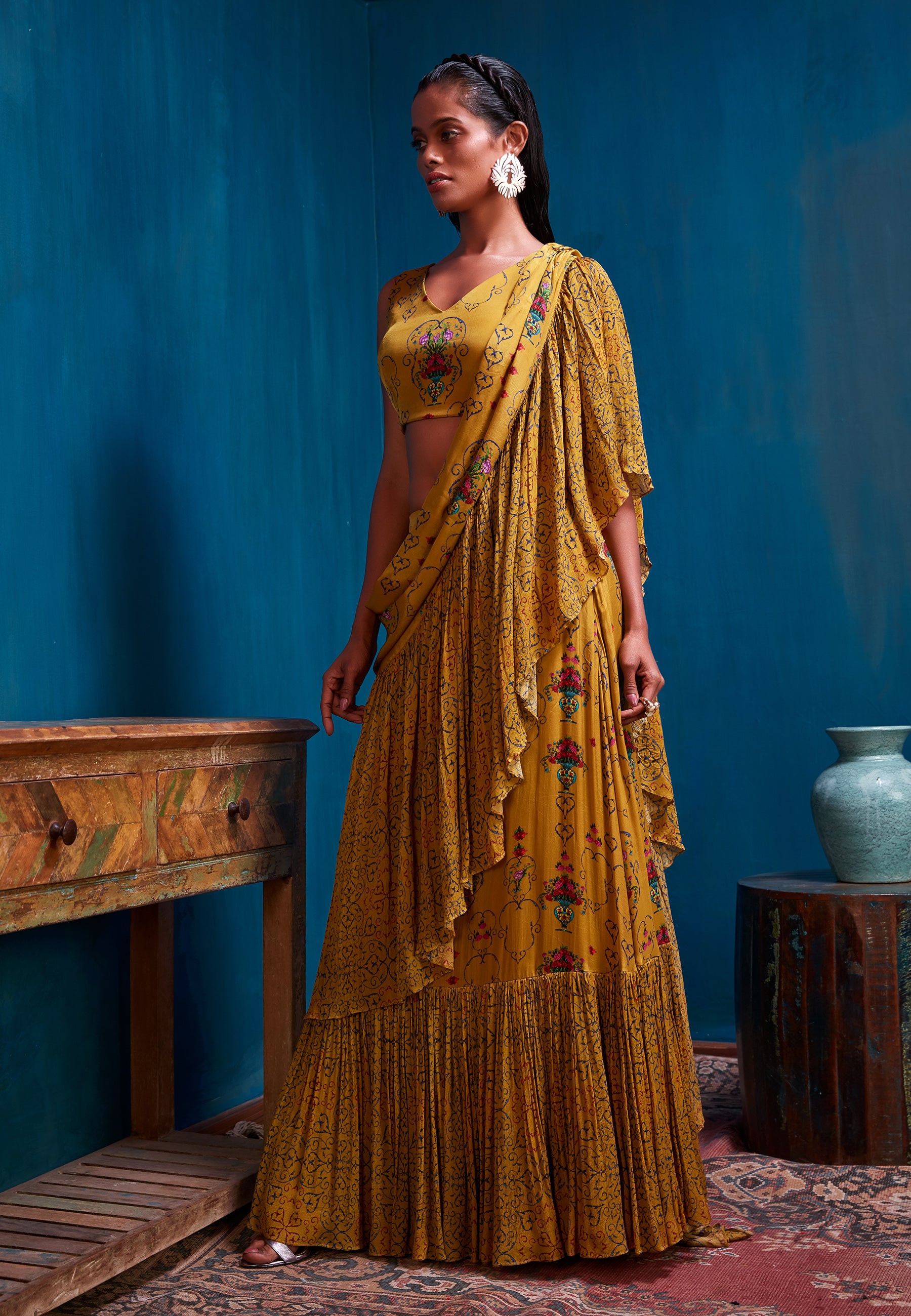 crop top skirt with dupatta