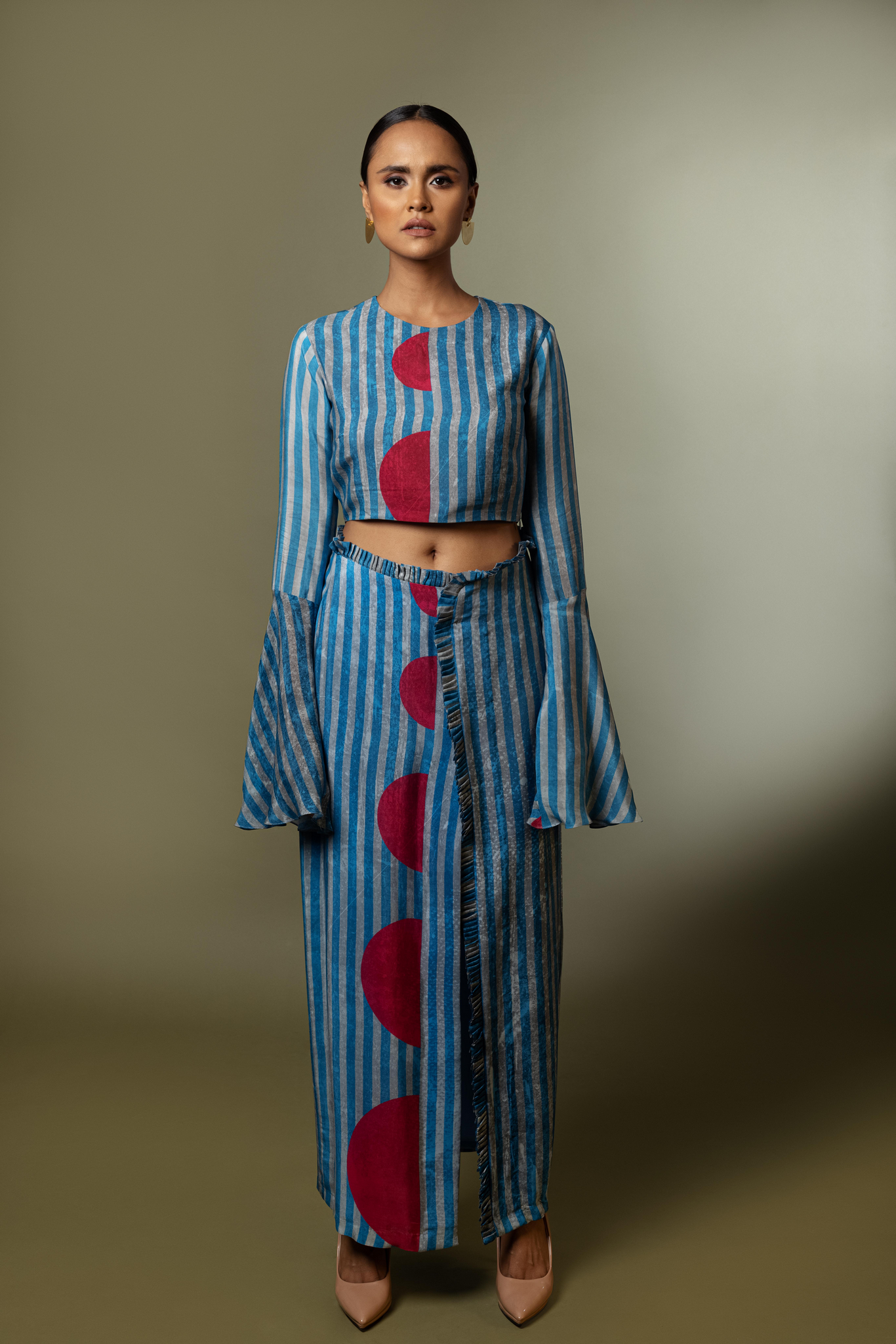 crop top with bell sleeves