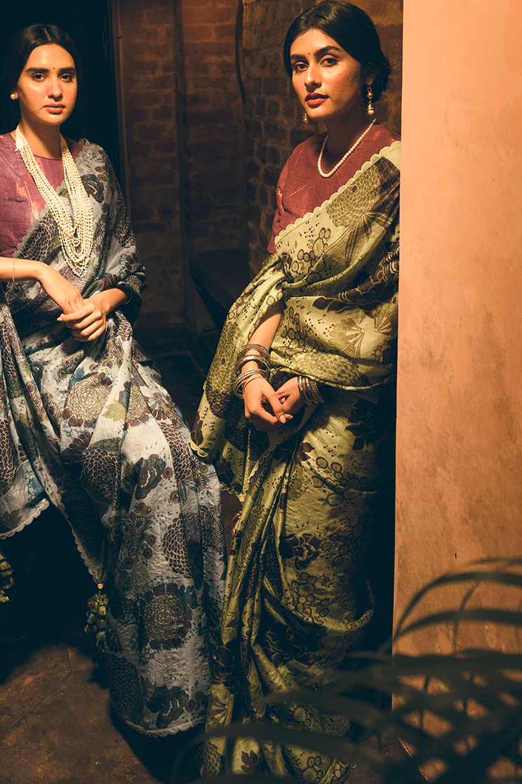 Green Dhalia Handloom Saree