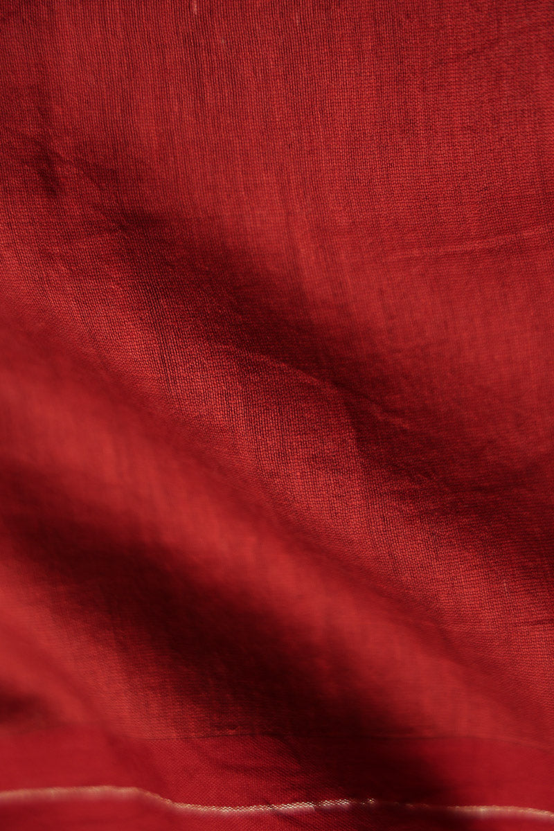 Red Jamdani Khadi Handloom Saree