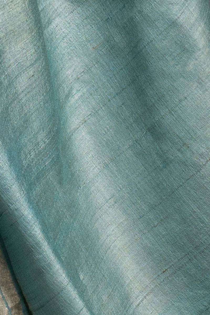 Ice Blue Jamdani Handloom Saree